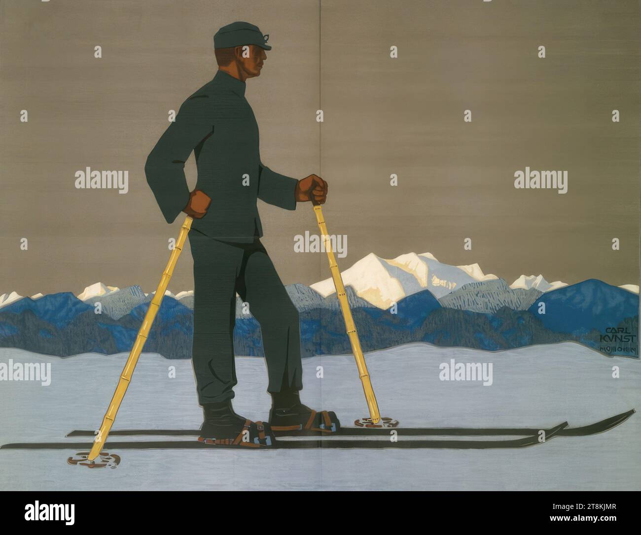Patin à ski, Carl Kunst, Allemagne, 1884 - 1912, vers 1905, tirage, lithographie couleur, feuille : 1000 mm x 1260 mm Banque D'Images