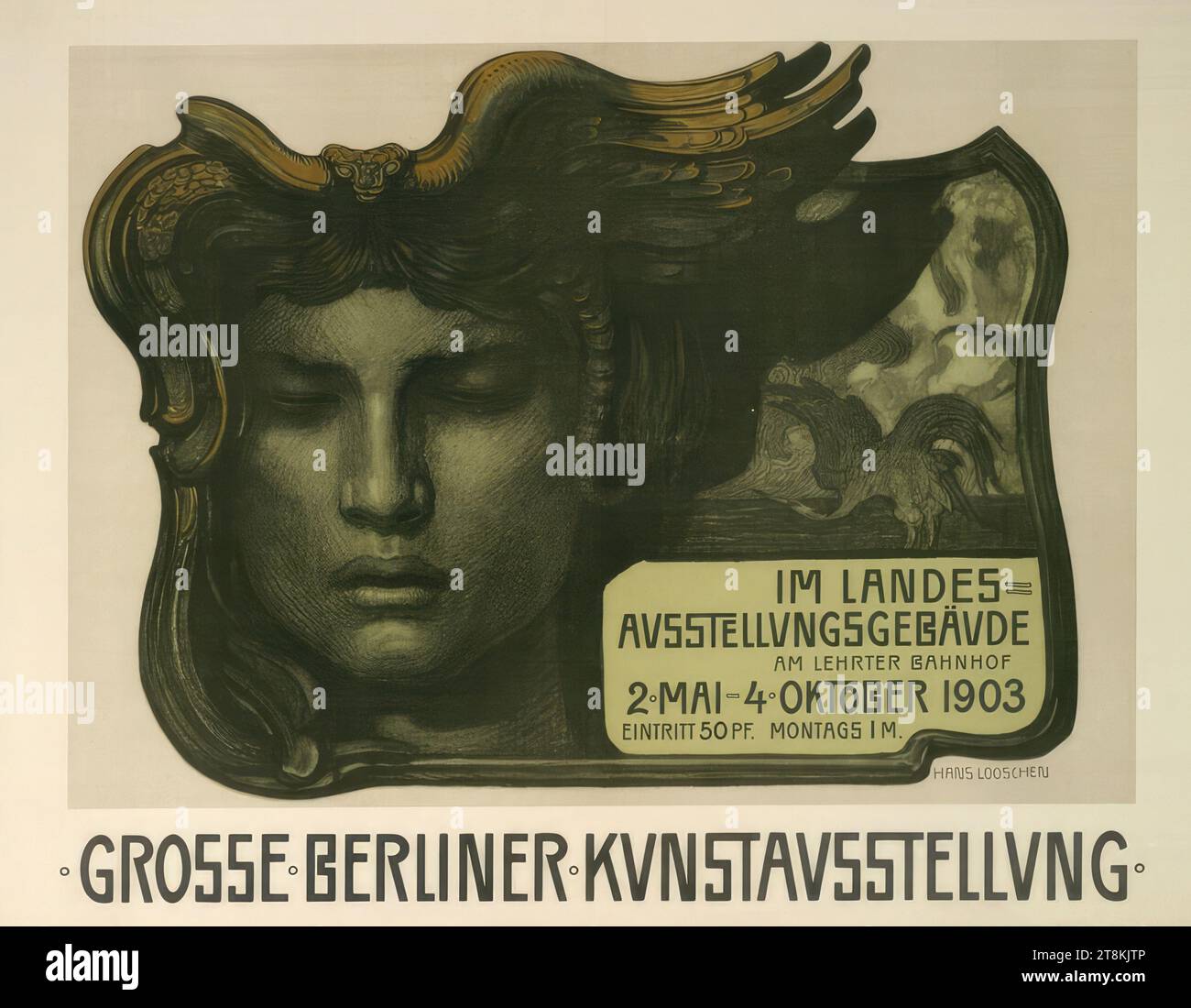 GRANDE EXPOSITION D'ART DE BERLIN ; 1903, Hans Looschen, Allemagne, 1859 - 1923, 1903, impression, lithographie couleur, feuille : 720 mm x 960 mm Banque D'Images