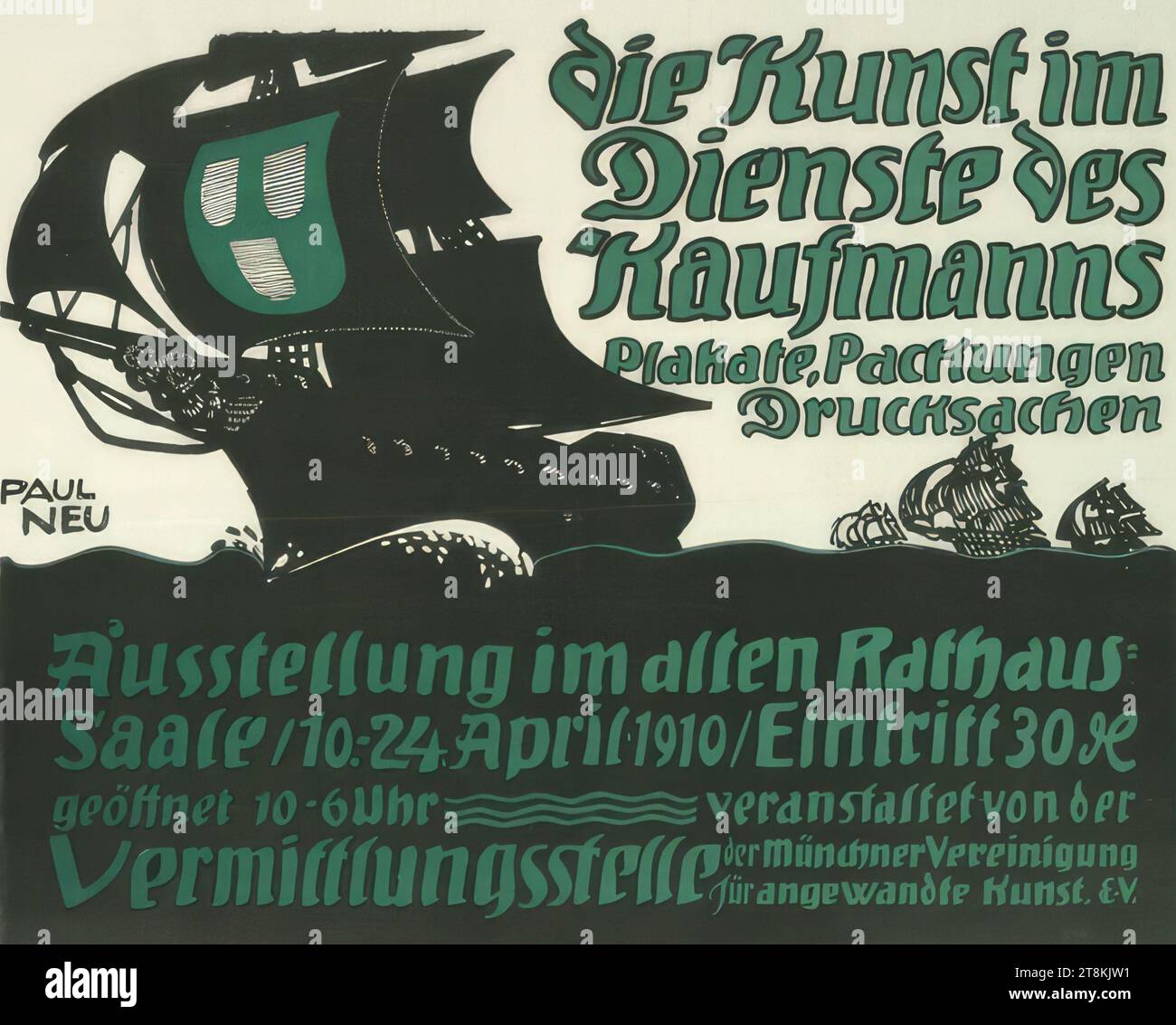 Art au service du marchand ; affiches, emballages, imprimés ; Association Munich pour les arts appliqués, Paul Neu, Neuburg 1881 - 1940 Munich?, 1910, impression, lithographie couleur, feuille : 625 mm x 910 mm Banque D'Images Art au service du marchand ; affiches, emballages, imprimés ; Association Munich pour les arts appliqués, Paul Neu, Neuburg 1881 - 1940 Munich?, 1910, impression, lithographie couleur, feuille : 625 mm x 910 mm Banque D'Images