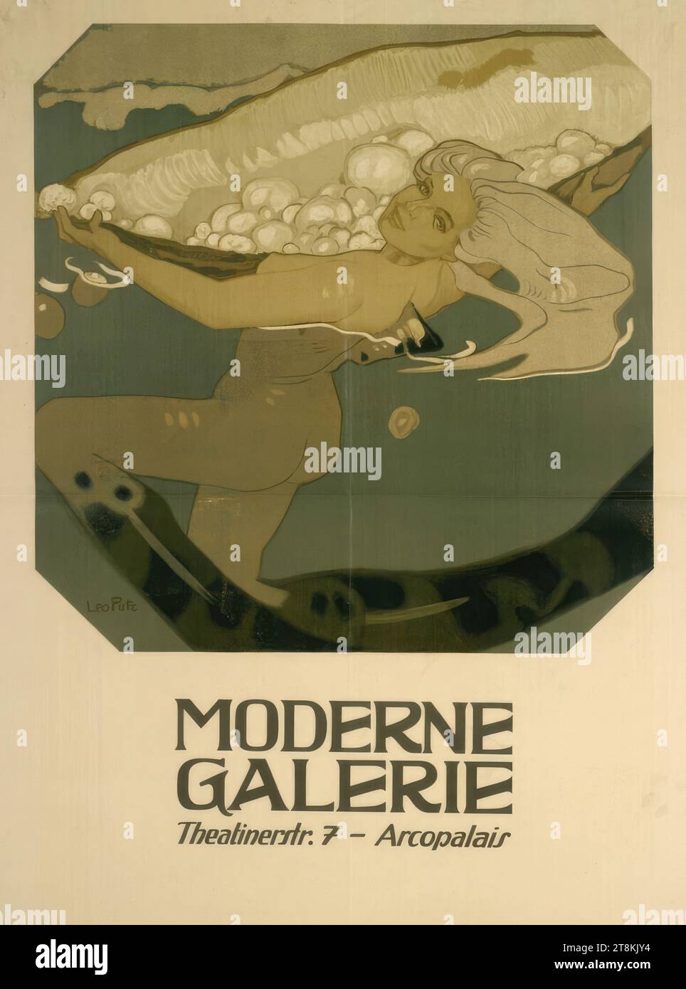 GALERIE MODERNE, Leo Putz, Meran 1869 - 1940 Meran, 1909, tirage, lithographie couleur, feuille : 1090 mm x 800 mm Banque D'Images