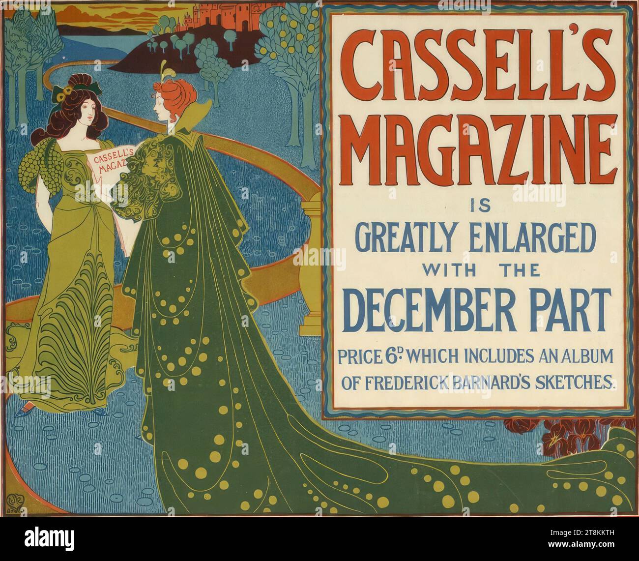 CASSELLl'S MAGAZINE ; PARTIE DÉCEMBRE, Louis John Rhead, Grande-Bretagne, 1857 - 1926, 1896, impression, lithographie couleur, feuille : 325 mm x 380 mm, droite. CASSELL & COMPANY LIMITED. LITH. LONDON.', en version imprimée Banque D'Images