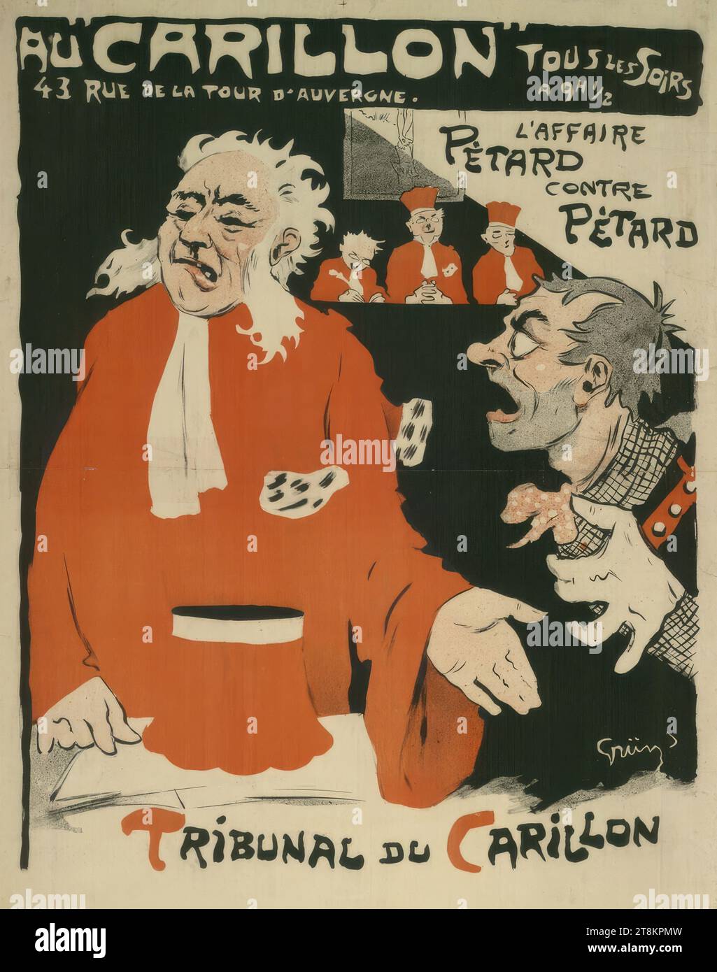 Au 'CARILLON', Jules Alexandre Grün, Paris 1868 - 1934 Paris, vers 1890, tirage, lithographie couleur, feuille : 800 mm x 610 mm Banque D'Images