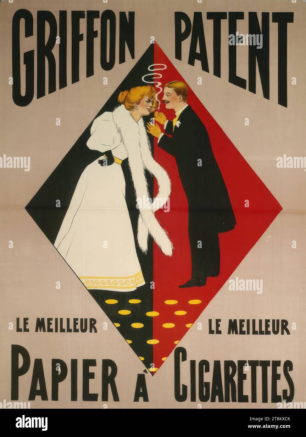 GRIFFON PATENT ; LE MEILLEUR PAPIER à CIGARETTES, Anonyme, avant 1899, tirage, lithographie couleur, feuille : 1210 mm x 915 mm Banque D'Images