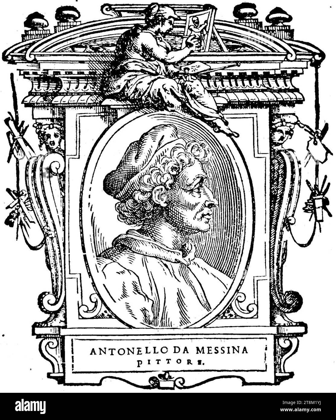 Vasari - le vite de’ piu eccellenti pittori, scultori, et architecettori, 1-2, 1568 (page 466 crop). Banque D'Images