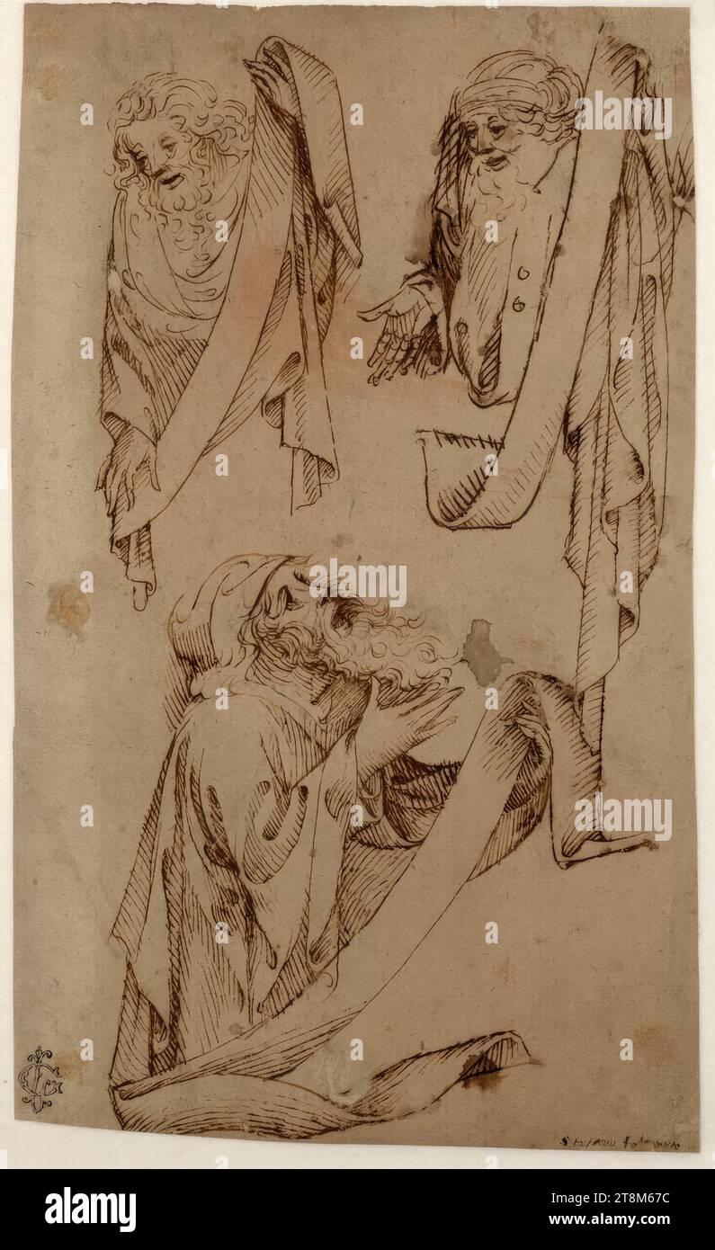 Prophète études avec banderoles, Stefano di Giovanni da Verona (Zevio c. 1374/75 - c. 1438 Vérone?, c. 1424/25, dessin, plume, 30,4 x 18 cm, l.l. Grassi Banque D'Images