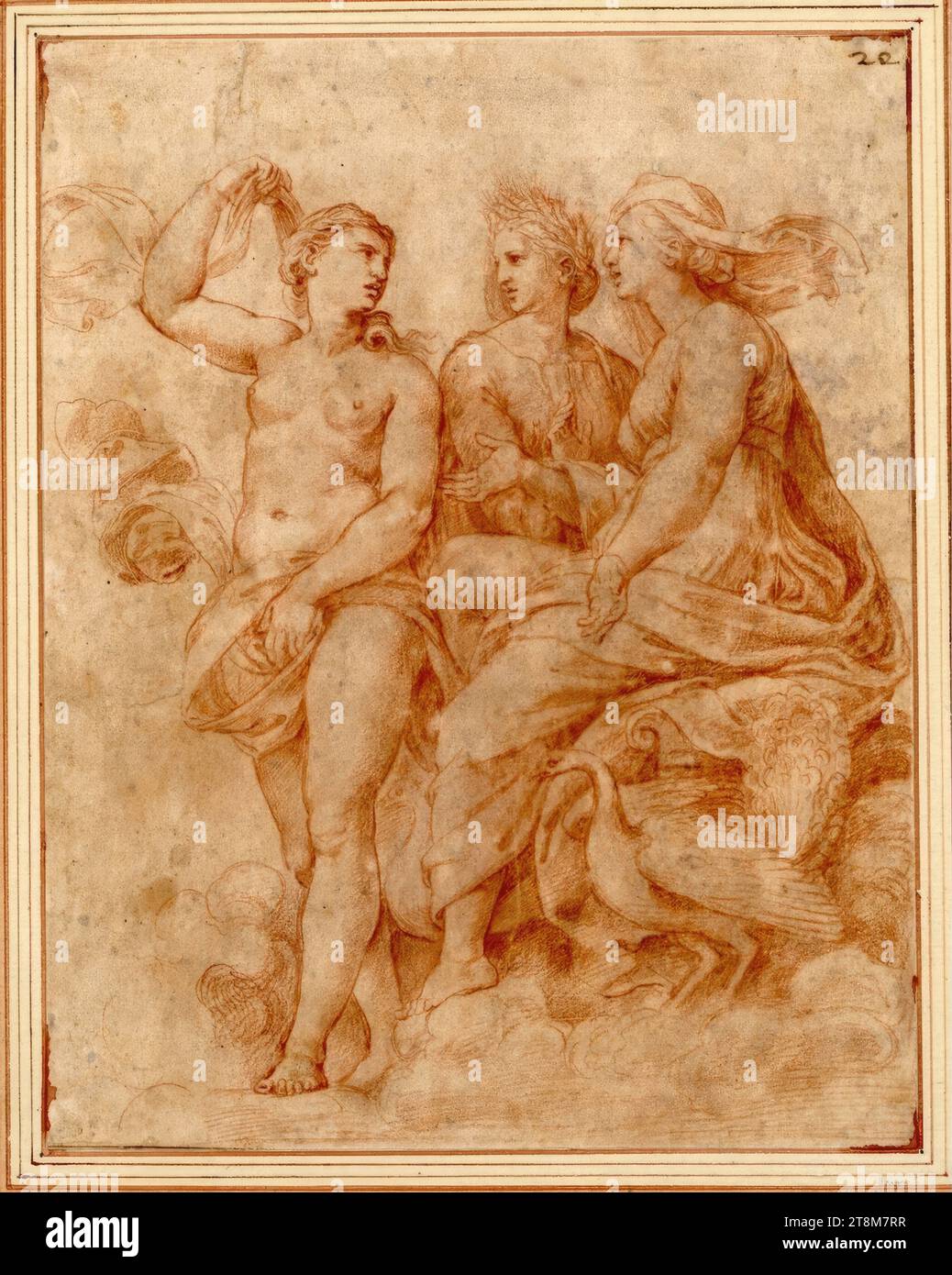 Vénus demande conseil à Junon et Cérès (étude pour la fresque pendante de la Loggia di Psiche, Villa Farnesina, Rome), c. Duc Albert de Saxe-Teschen, r.o. '22' (en plume Banque D'Images
