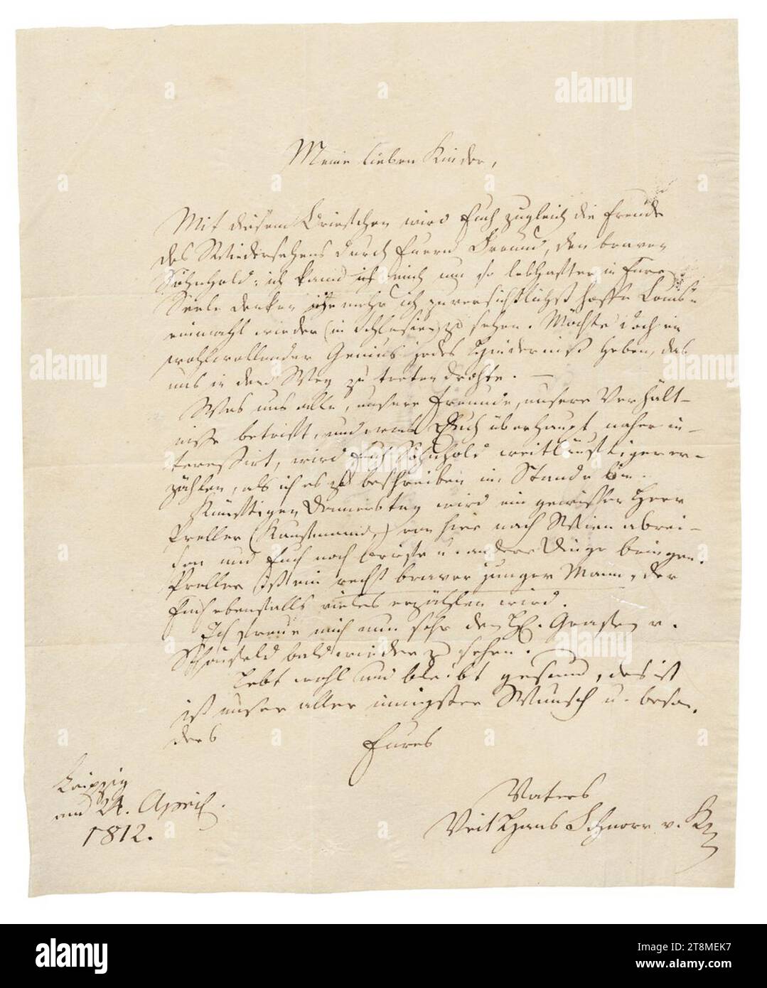 Veit Hans Schnorr von Carolsfeld an seine Soehne 1812-04-24. Banque D'Images