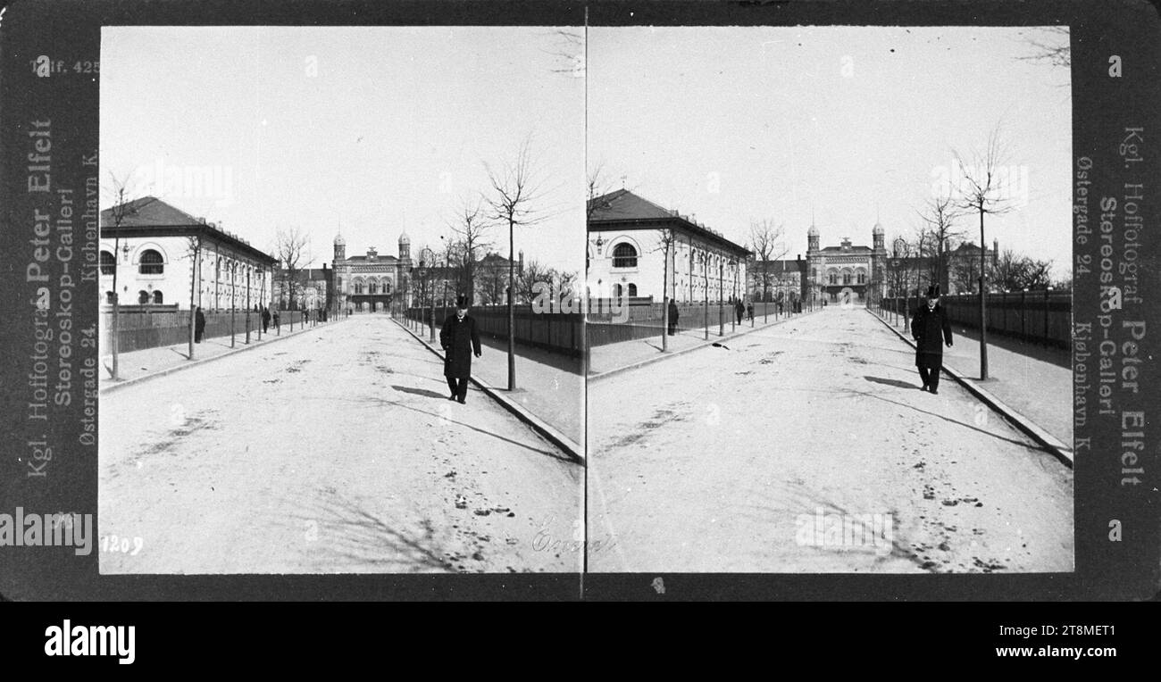 Vejen ned mod Odense banegård omkring år 1900. Banque D'Images