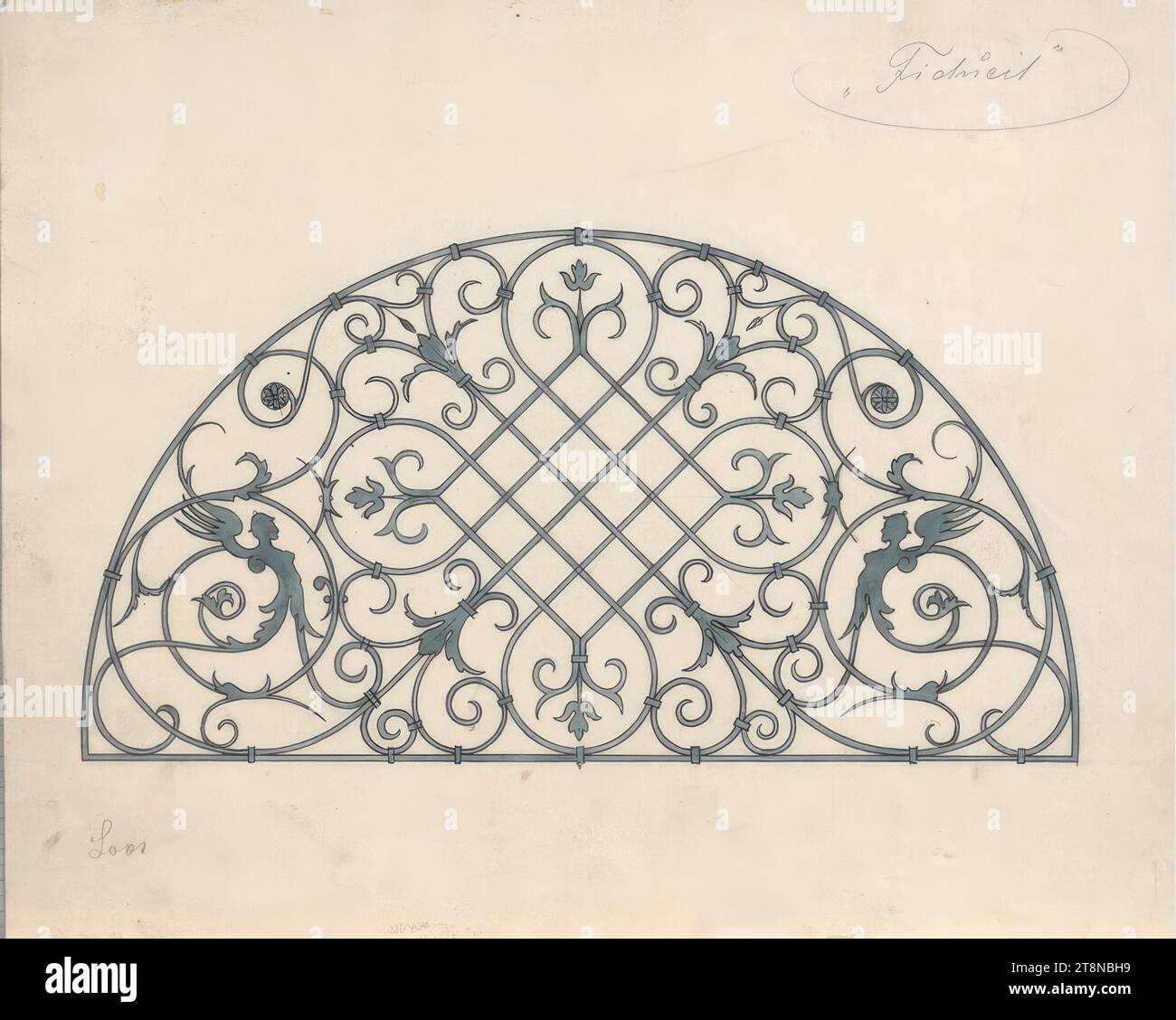 Œuvres des jours d'école de Loos, Gitter, 1885 - 1888, dessin architectural, papier à dessin; encre, 305 x 380 mm Banque D'Images