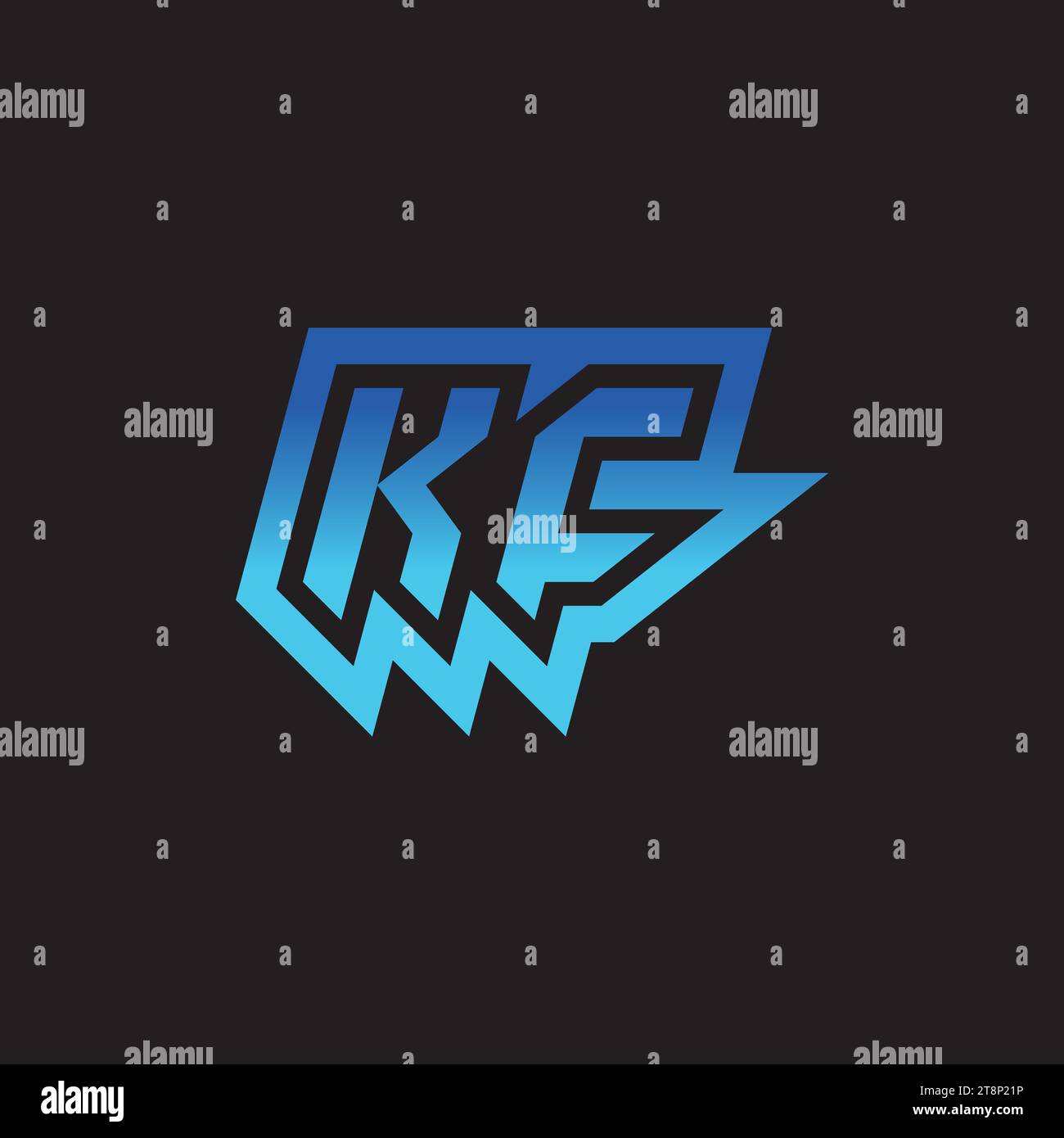 KC initial inspiration logo design eSport et idées de clan de jeu Illustration de Vecteur