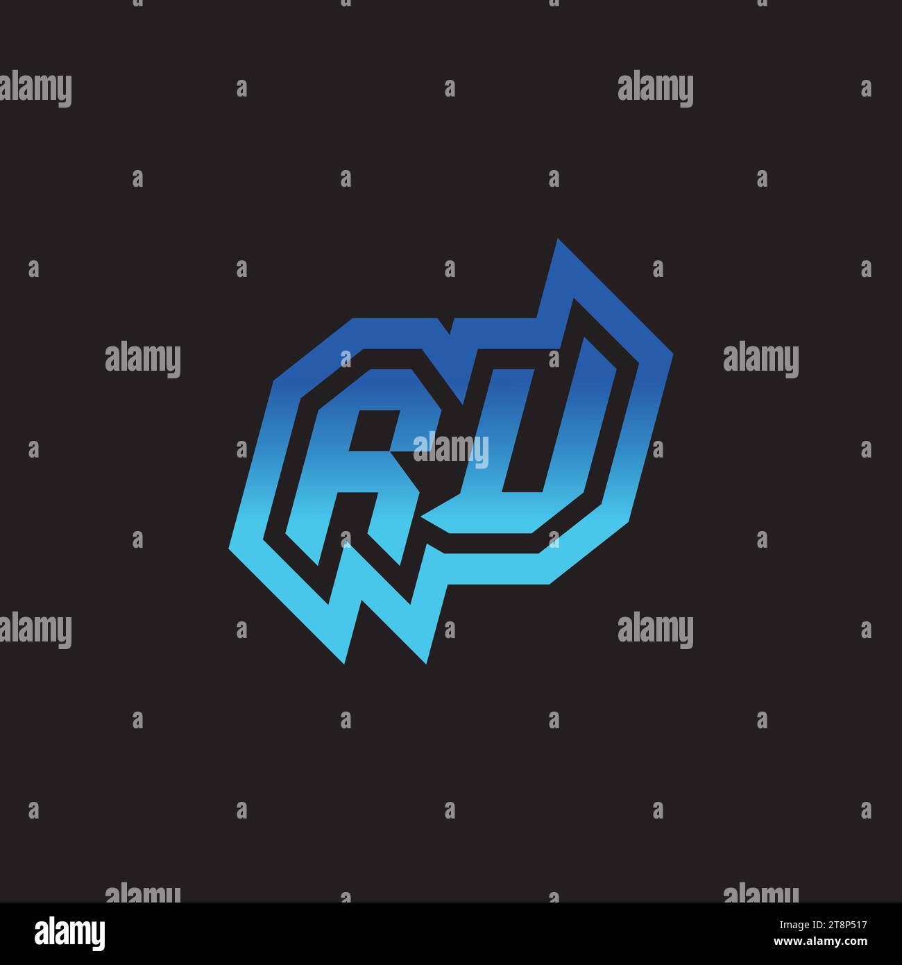 RU initial inspiration logo design eSport et idées de clan de jeu Illustration de Vecteur