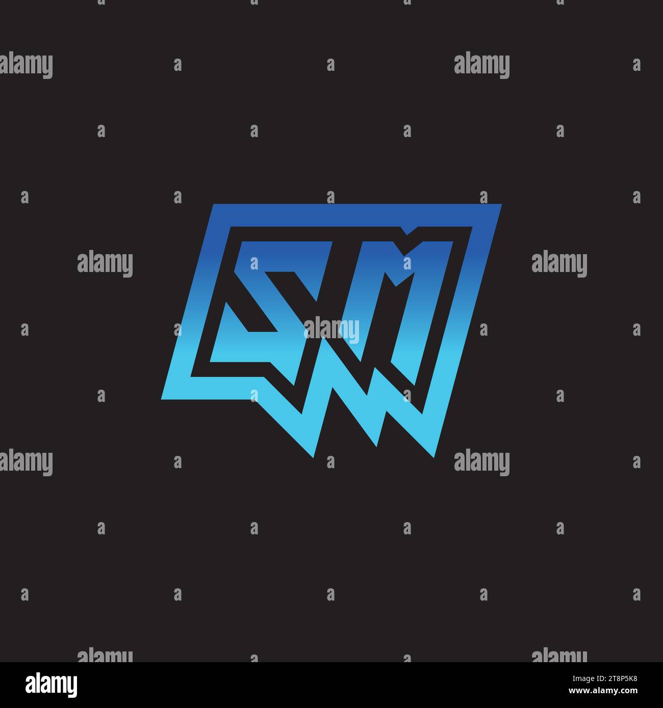 SM initial inspiration logo design eSport et idées de clan de jeu Illustration de Vecteur