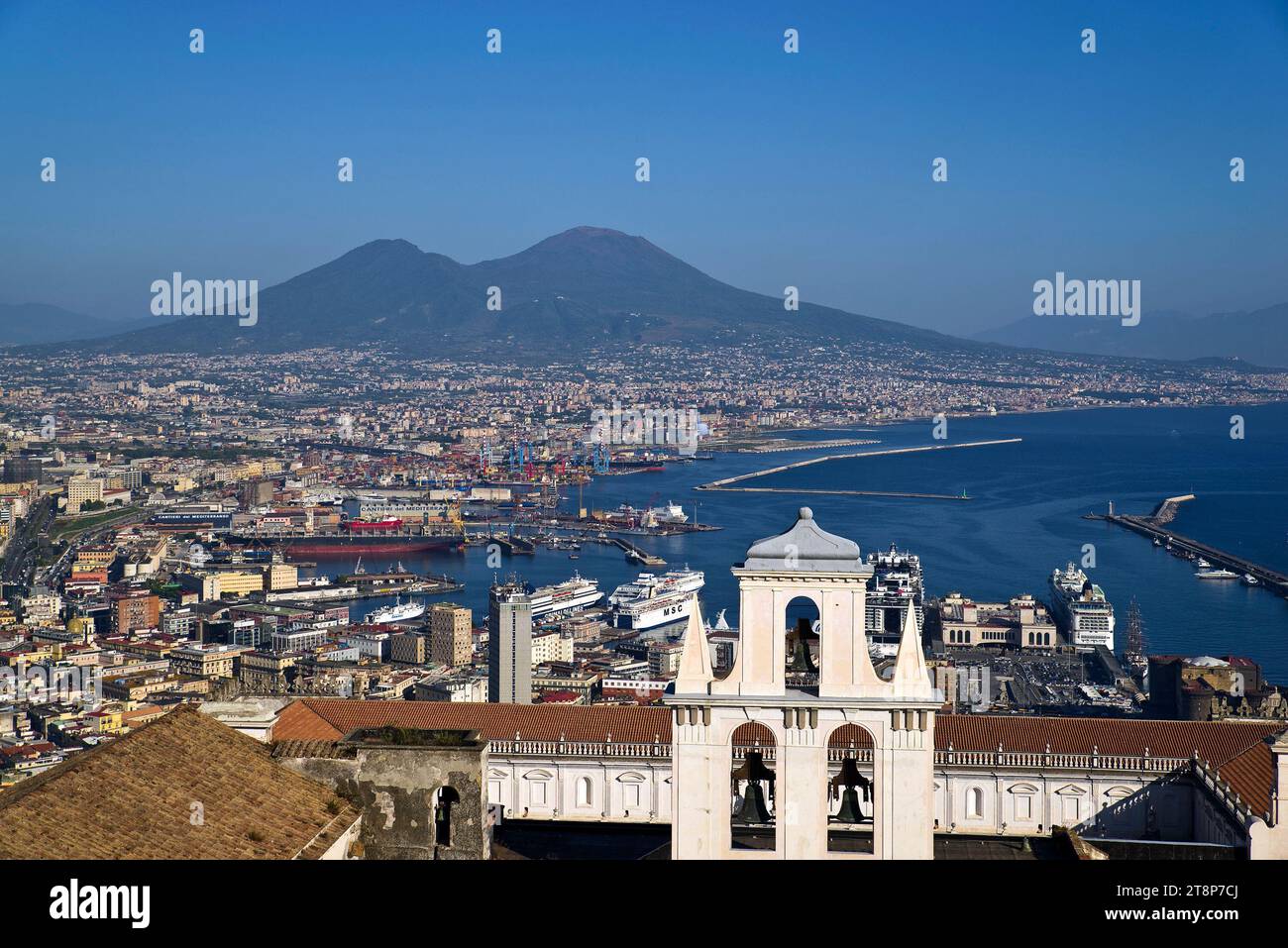 Naples, Italie. Vue depuis Castel Sant'Elmo. Banque D'Images