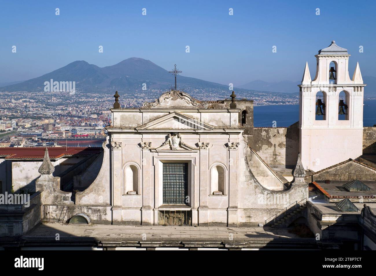 Naples, Italie. Vue depuis Castel Sant'Elmo. Banque D'Images