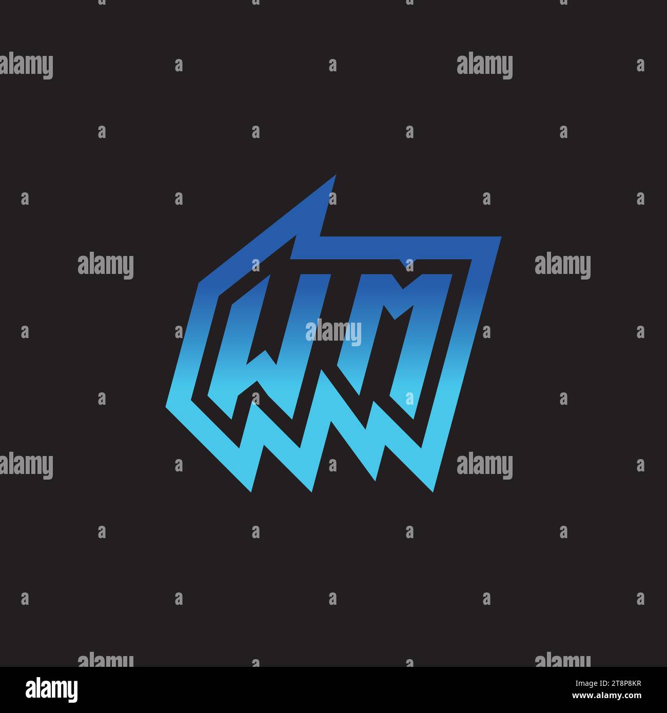 WM initial inspiration logo design eSport et idées de clan de jeu Illustration de Vecteur