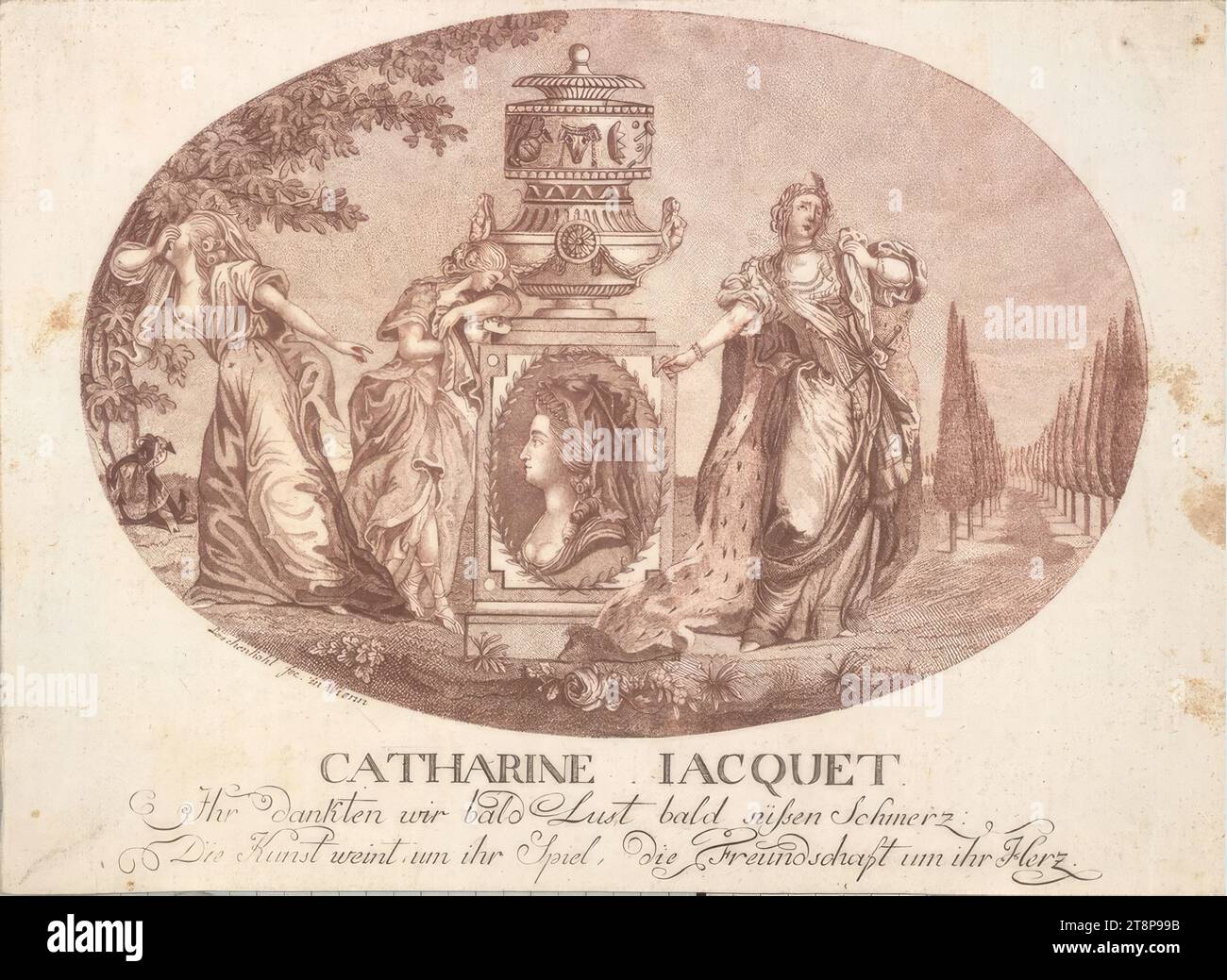 Catharine Jacquet, Johann Hieronymus Loeschenkohl (Elberfeld 1753 - 1807 Vienne), 1786, tirage, gravure sur cuivre, feuille : 16,3 x 22,3 cm, en bas 'CATHARINE IACQUET Banque D'Images