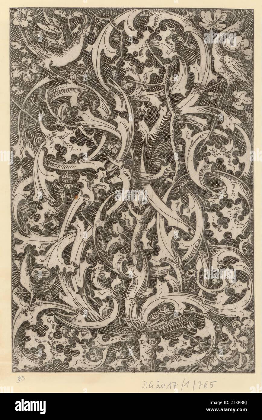 Tendril de chardon avec trois oiseaux, Daniel Hopfer (Kaufbeuren 1471 - 1536 Augsburg), 1510-1528, impression, gravure sur fer, 22,4 × 14,9 cm Banque D'Images