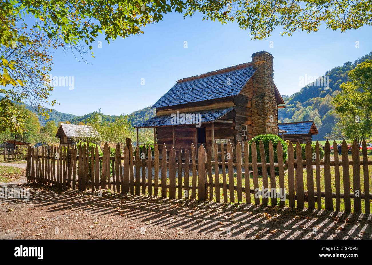 Mountain Farm Museum et Mingus Mill dans le parc national des Great Smoky Mountains en Caroline du Nord Banque D'Images