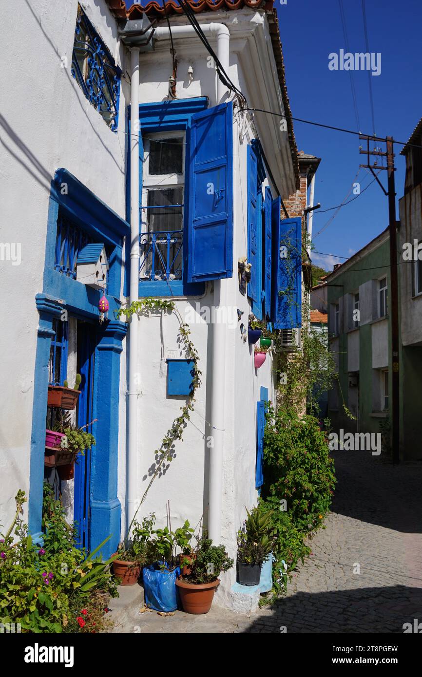 Bergama, située dans la province d'Izmir, dans l'ouest de la Turquie, est célèbre pour son coton, son or et ses tapis exquis. Autrefois le noyau culturel de Pergame à l'époque grecque et romaine antique, cette ville riche en ruines antiques reste un attrait majeur pour les touristes. Notamment, son célèbre temple a trouvé une nouvelle maison dans le musée de Pergame à Berlin, en Allemagne. Bergama possède des ruines remarquables comme le Sanctuaire Asclépios, un temple de dieu guérisseur, un théâtre grec et le complexe de la Basilique Rouge ('Kizil Avlu' en turc) Banque D'Images