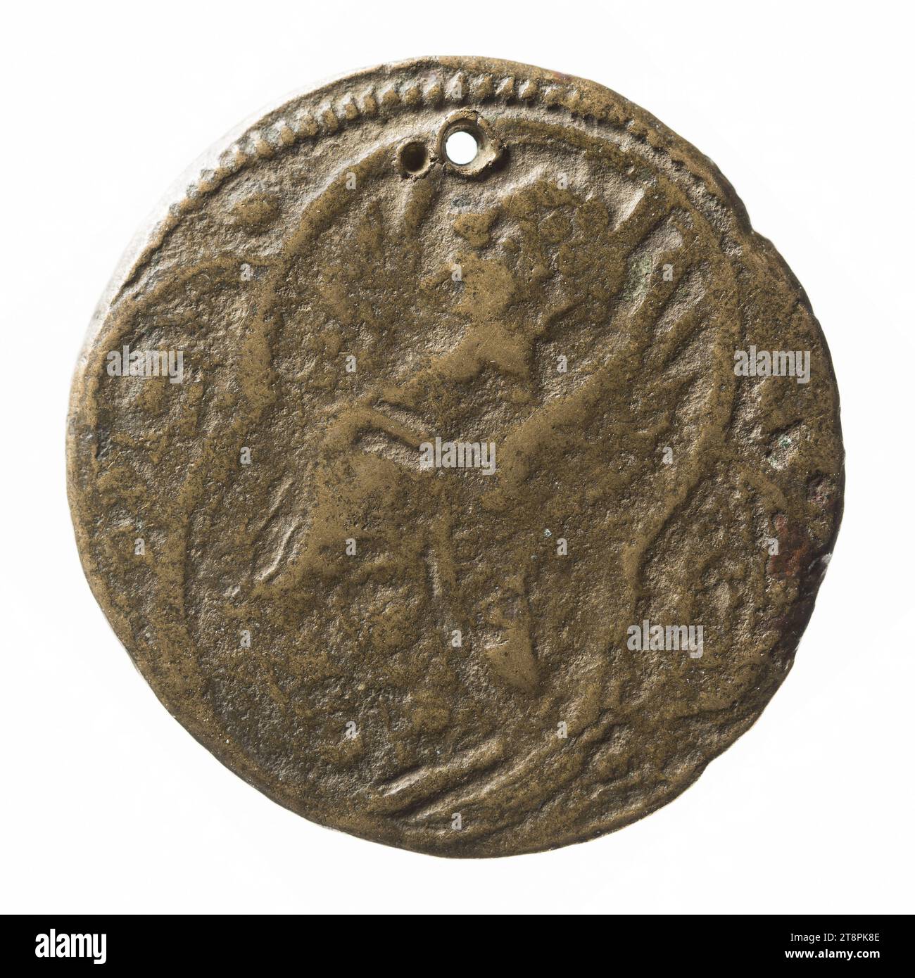 Jeton : Francesco Carrara, seigneur de Padoue, 14e siècle, 14e siècle, numismatique, jeton, laiton, tailles - fabrication : diamètre : 2,2 cm, poids (dimension du type) : 4,97 g. Banque D'Images