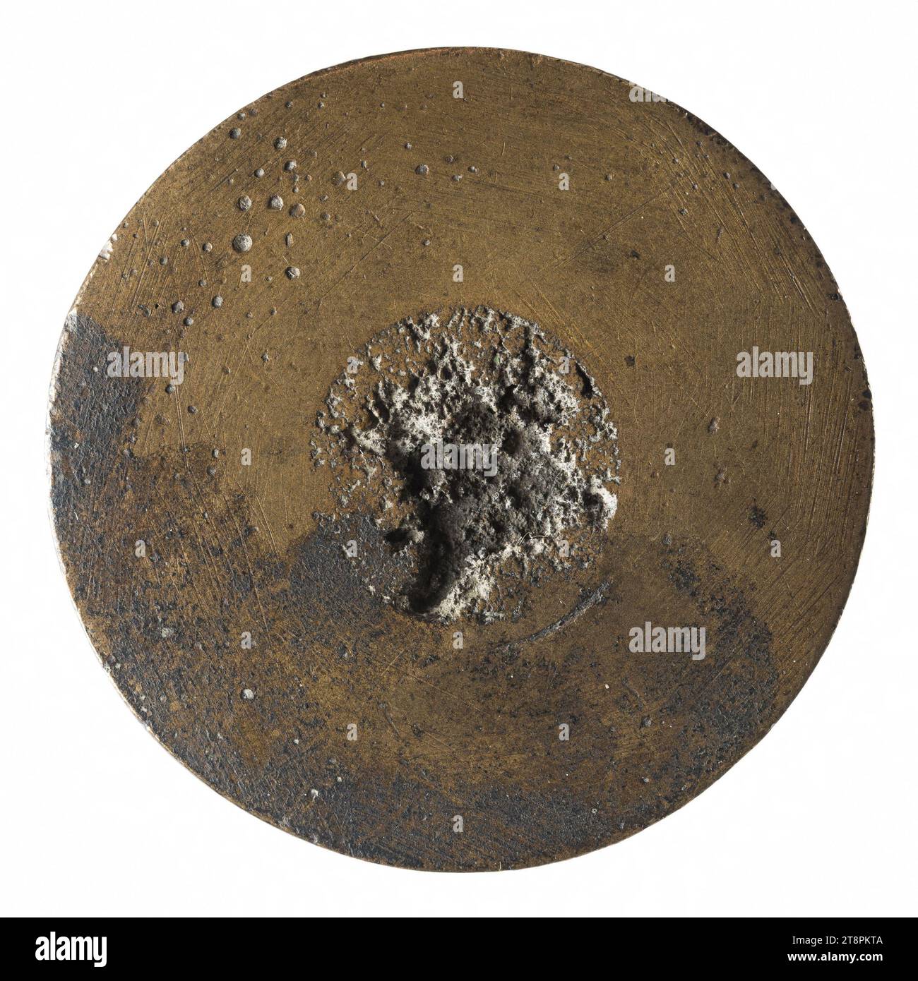 Mairie de Pommeuse, second Empire, Numismatique, Sceau, Bronze, dimensions - travail : diamètre : 3,3 cm, poids (dimension type) : 18 g. Banque D'Images