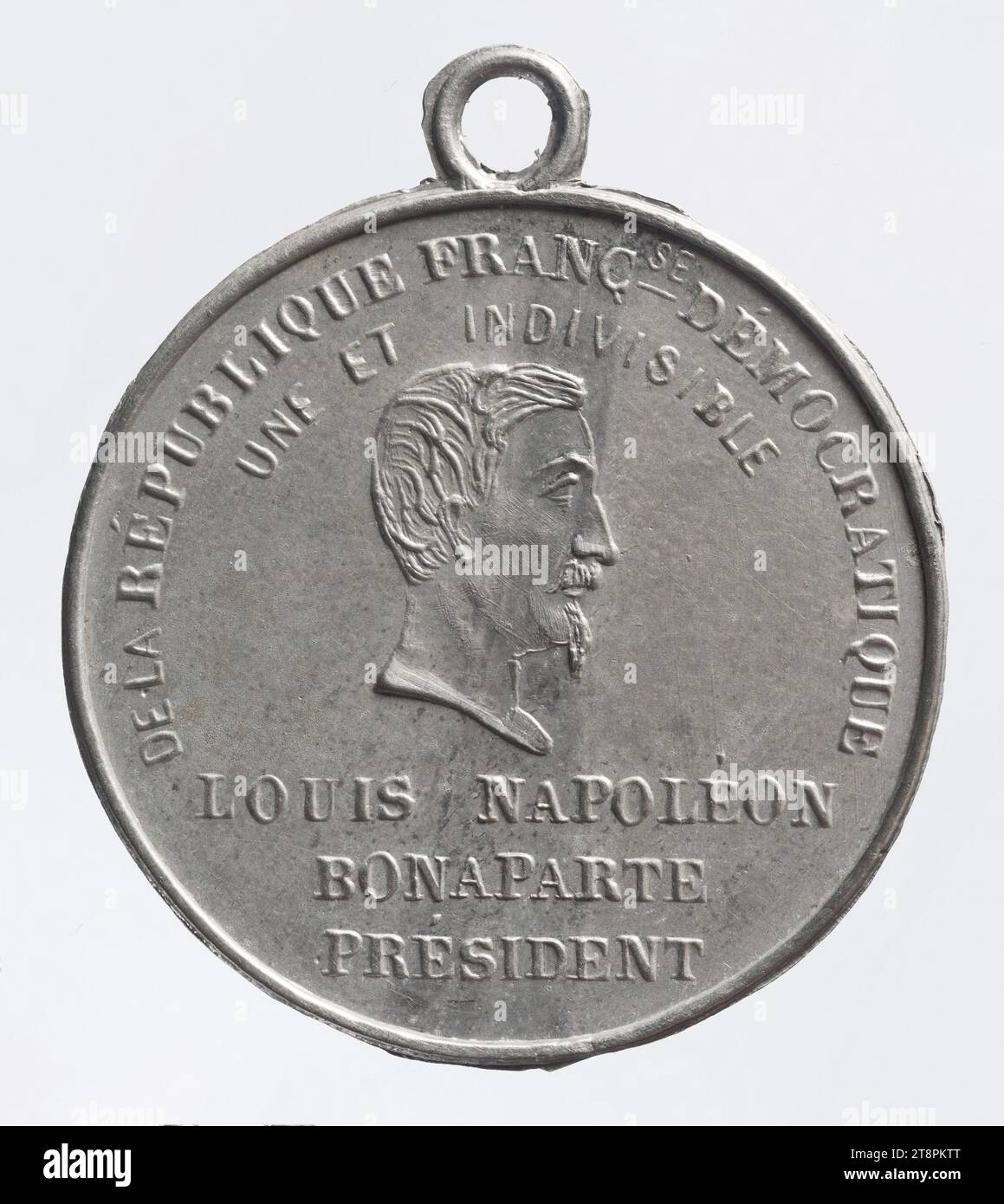Louis-Napoléon Bonaparte proclama président de la République française, le 20 décembre 1848, en 1848, numismatique, médaille, alliage, Dimensions - travail : diamètre : 3,6 cm, poids (dimension type) : 7,27 g. Banque D'Images