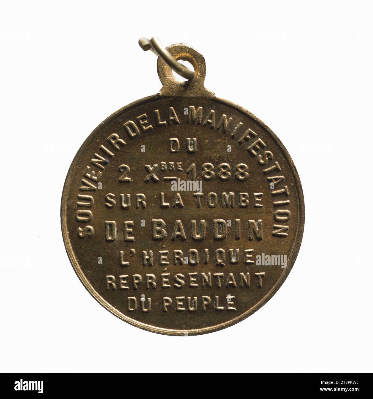 Manifestation sur le tombeau de Baudin, 2 décembre 1888, Array, Numismatique, médaille, cuivre, doré = dorure, Dimensions - travail : diamètre : 2,3 cm, poids (dimension type) : 4,57 g. Banque D'Images