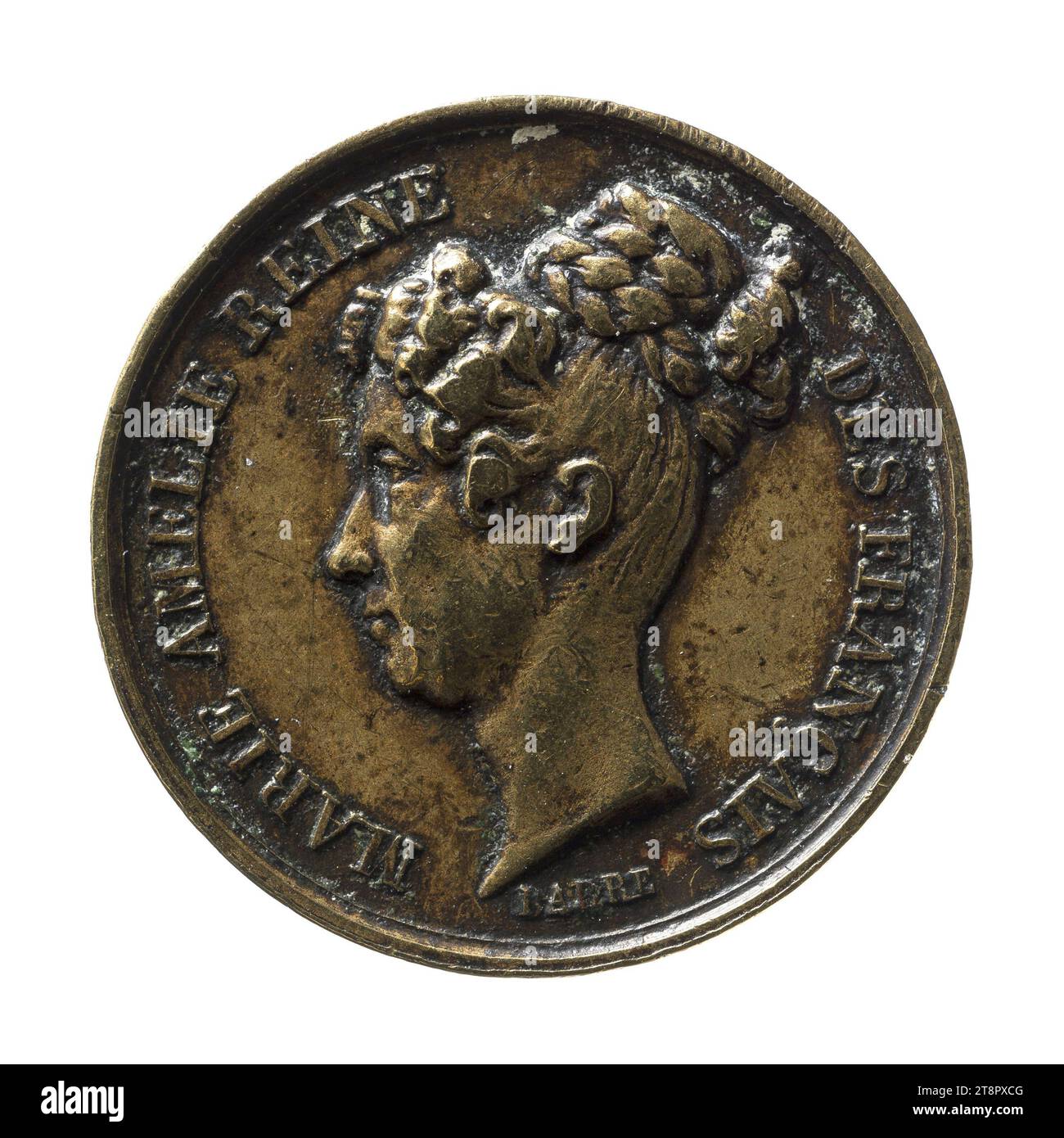 Hommage à la Reine de France, 15 août 1830, barre, Jacques-Jean, graveur en médailles, Array, Numismatique, Médaille, Paris, dimensions - travail : diamètre : 1,8 cm, poids (dimension type) : 3,28 g. Banque D'Images