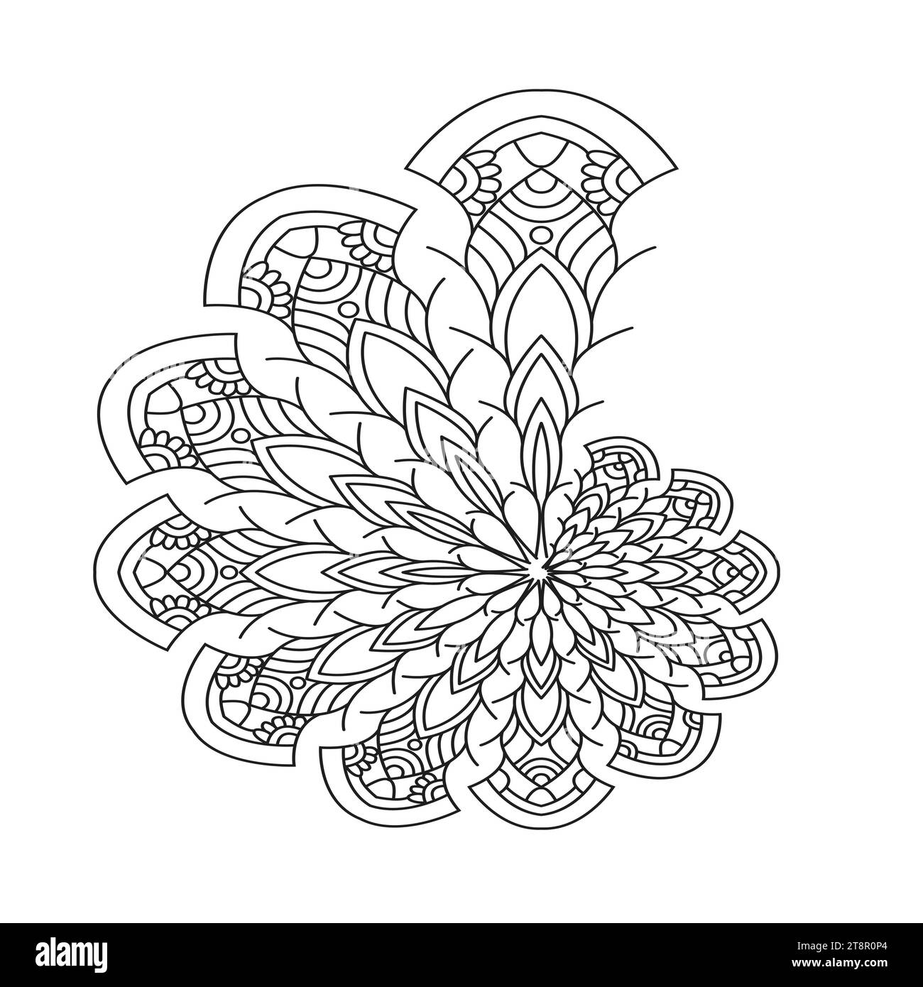 Page de livre de coloriage Spiral Mandala Whimsical Wonders pour l'intérieur du livre KDP Illustration de Vecteur