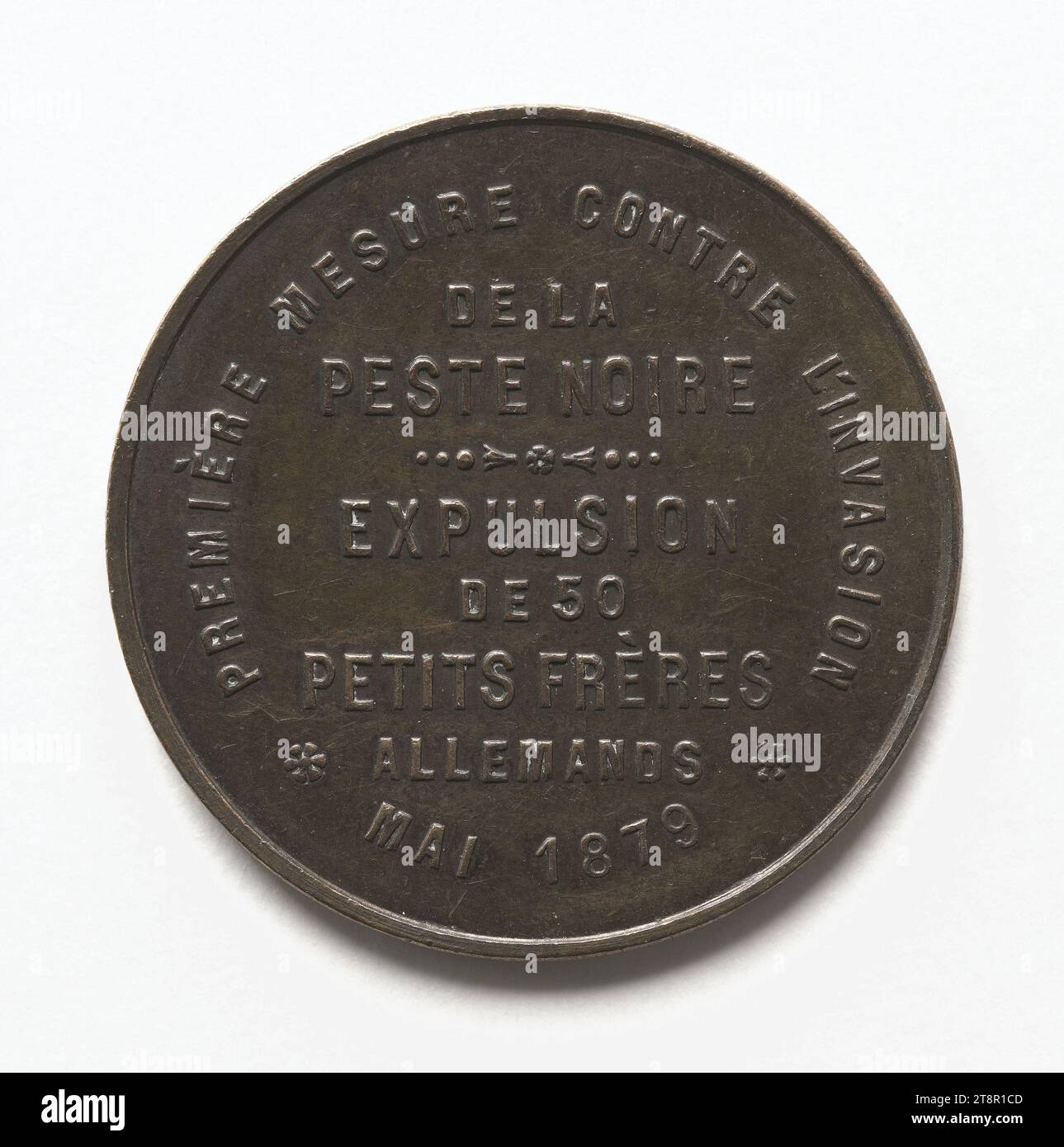 Première mesure contre l'invasion de la peste noire, mai 1879, Array, Numismatique, Médaille, cuivre, Dimensions - travail : diamètre : 3 cm, poids (dimension type) : 8,73 g. Banque D'Images