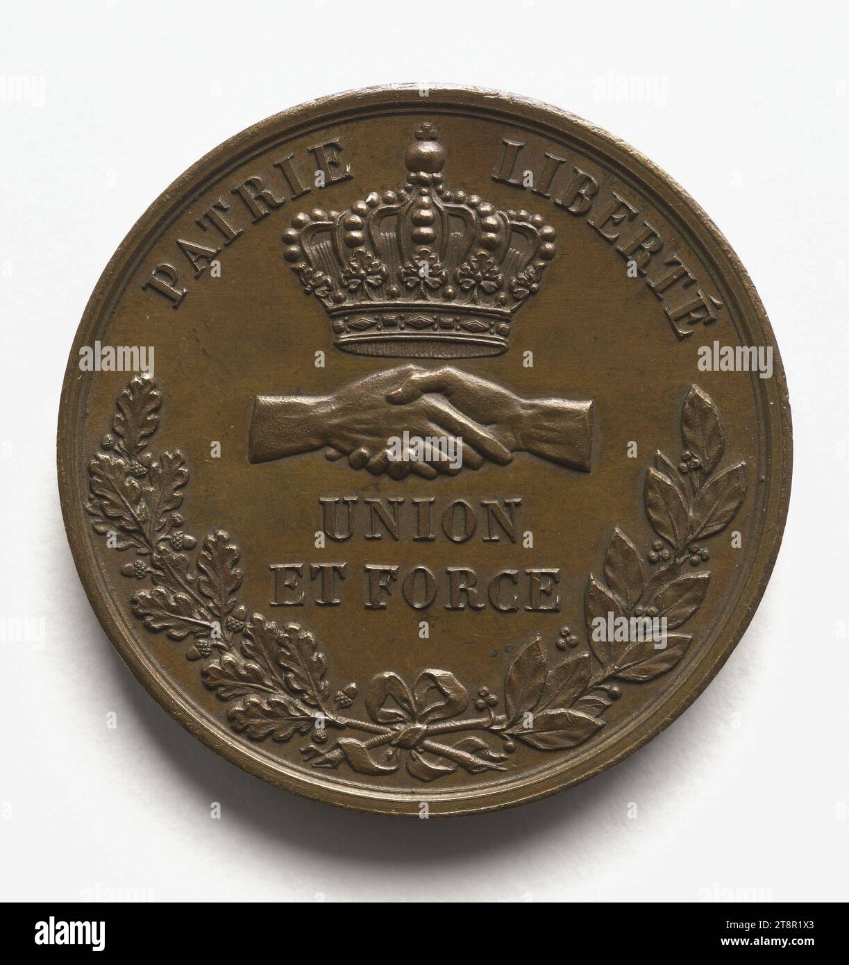 Anniversaire du 30 juillet 1830, fête nationale à Nantes, 1851, Array, Numismatique, Médaille, bronze, Dimensions - travail : diamètre : 3,2 cm, poids (dimension type) : 20,65 g. Banque D'Images