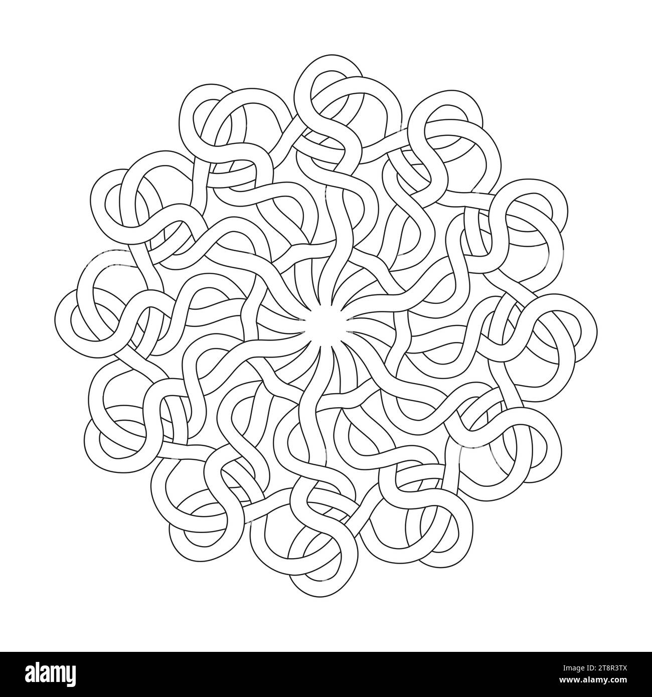 Page de livre de coloriage Celtic Knot Mandala pour l'intérieur du livre KDP. Pétales paisibles, capacité à se détendre, expériences cérébrales, havre harmonieux, Portrait paisible Illustration de Vecteur