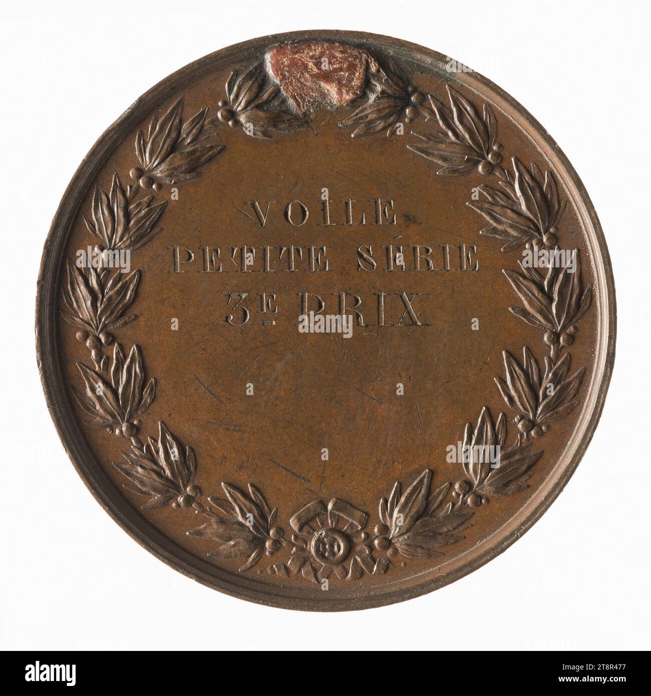 Troisième prix de voile à la régate de Clichy, le 12 juin 1853, en 1853, Numismatic, médaille, Bronze, Dimensions - oeuvre : diamètre : 3,7 cm, poids (taille de la pièce) : 22,05 g. Banque D'Images
