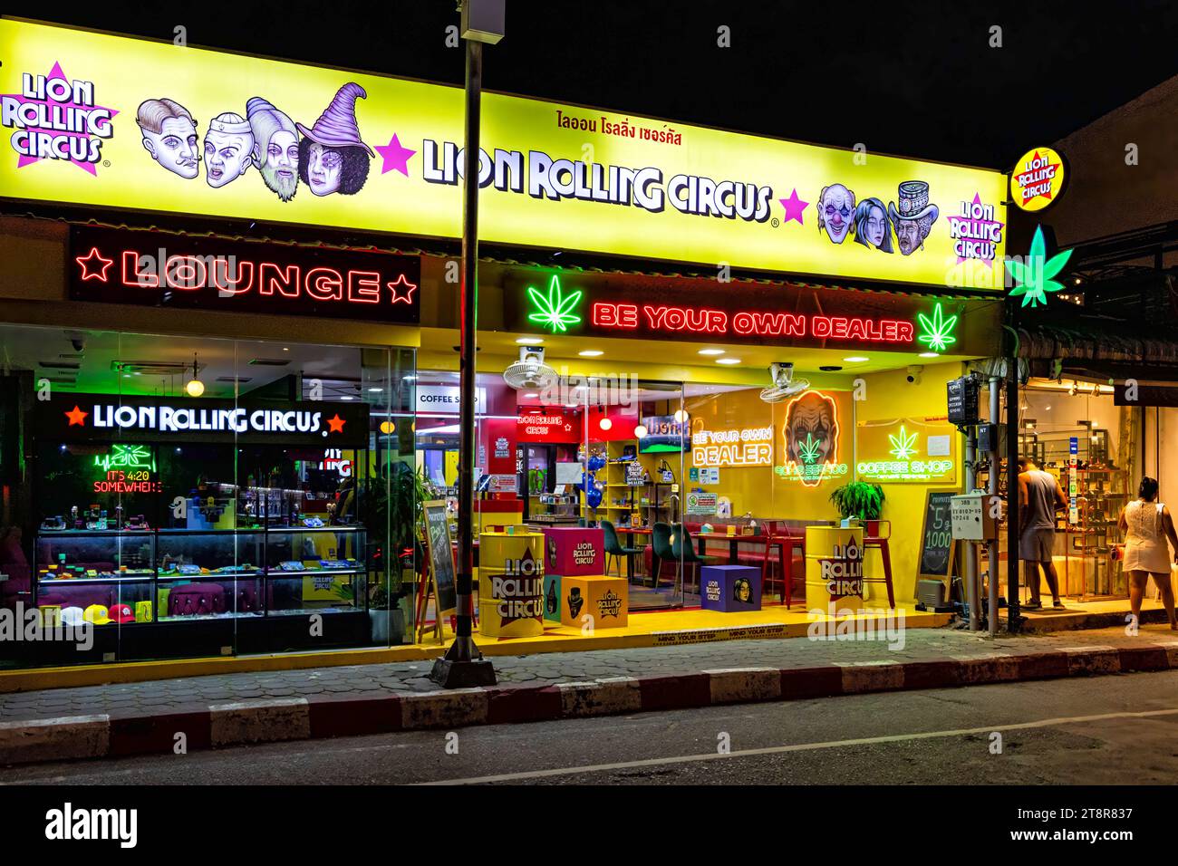 Boutique de cannabis légale façade, Chaweng, Ko Samui, Thaïlande Banque D'Images