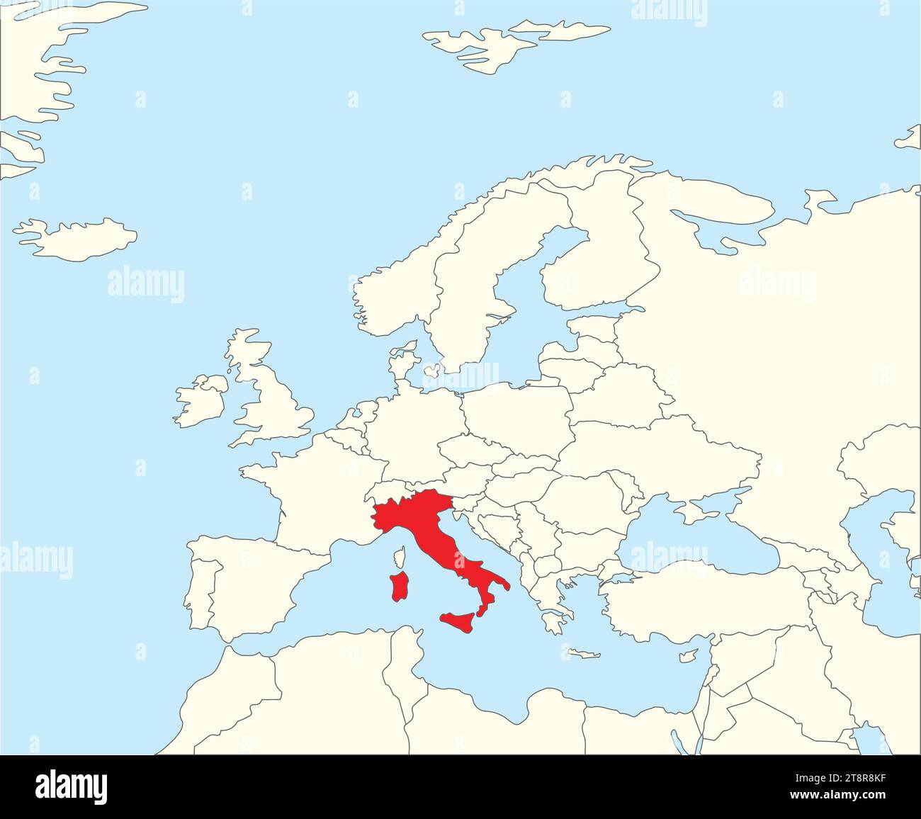 Carte de localisation de LA RÉPUBLIQUE ITALIENNE, EUROPE Illustration de Vecteur