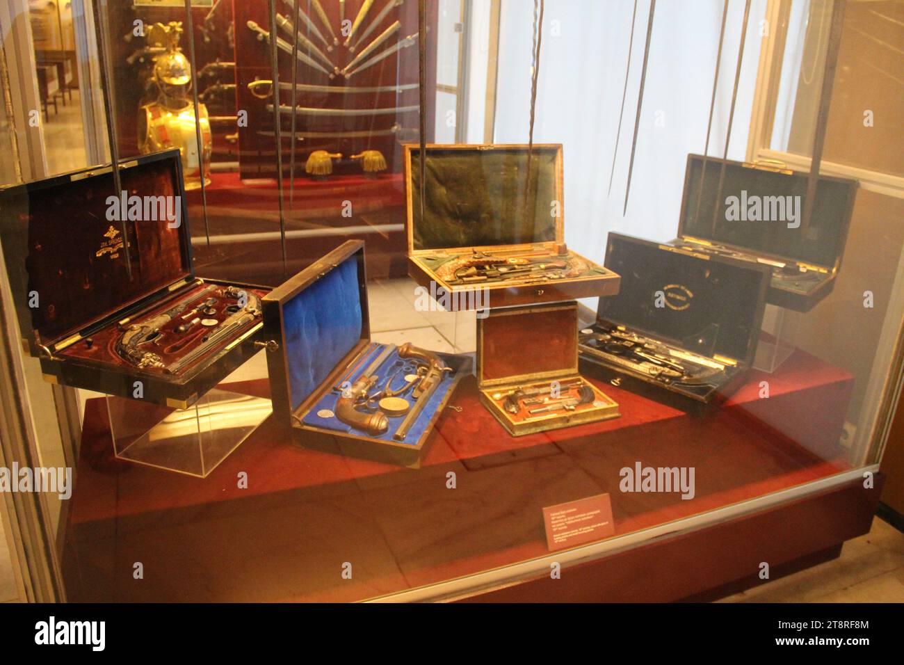 Musée hellénique de la guerre Présentation Dueling Pistols, Musée de la guerre d'Athènes, Athènes, Grèce Banque D'Images
