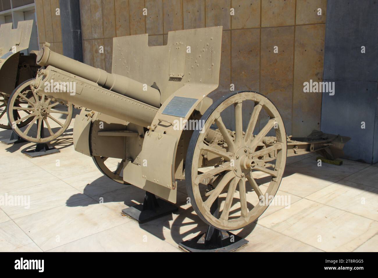 Musée hellénique de la guerre Schneider 75mm Mountain Gun, France, Musée de la guerre d'Athènes, Athènes, Grèce Banque D'Images