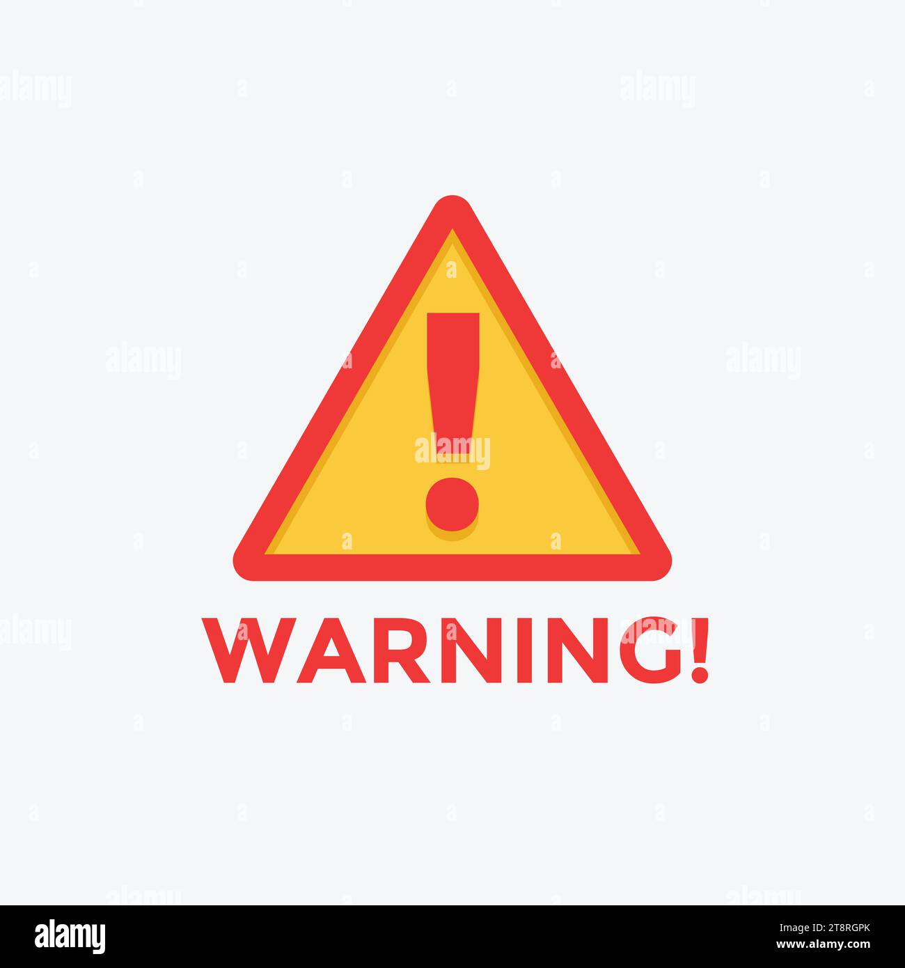 Symbole d'avertissement rouge jaune avec illustration vectorielle d'icône de point d'exclamation blanc Illustration de Vecteur