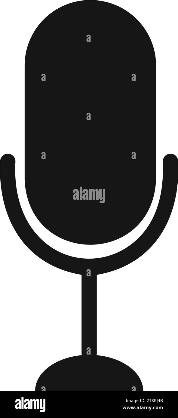 Icône microphone. Podcast, diffusion, radio, enregistrement vocal ou de chanson, streaming audio, symbole de concert en ligne isolé sur fond blanc. Illustration vectorielle à plat Illustration de Vecteur