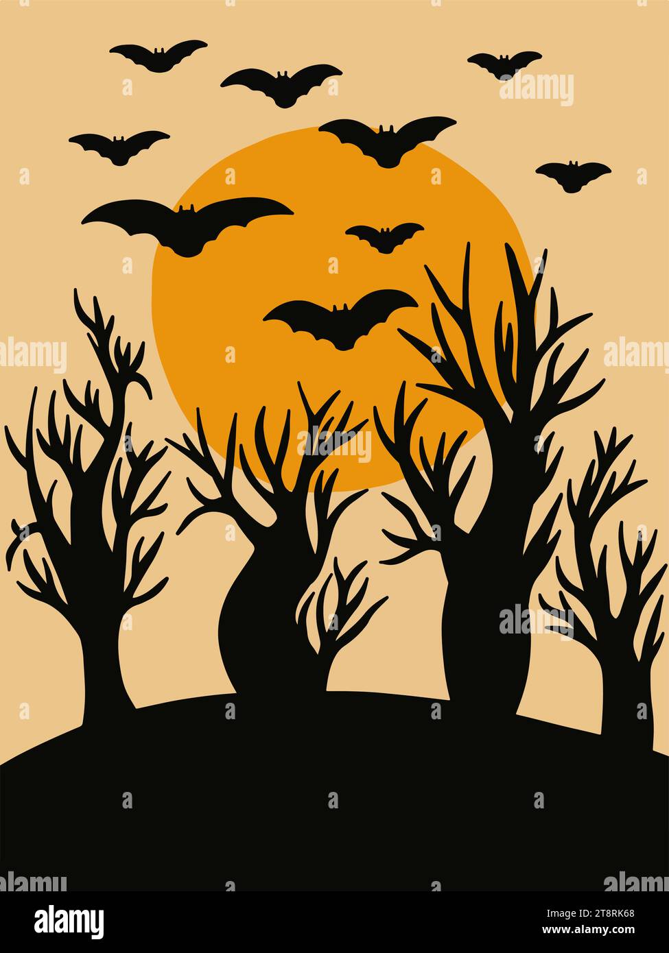 Illustration plate de vecteur de lune d'Halloween Illustration de Vecteur