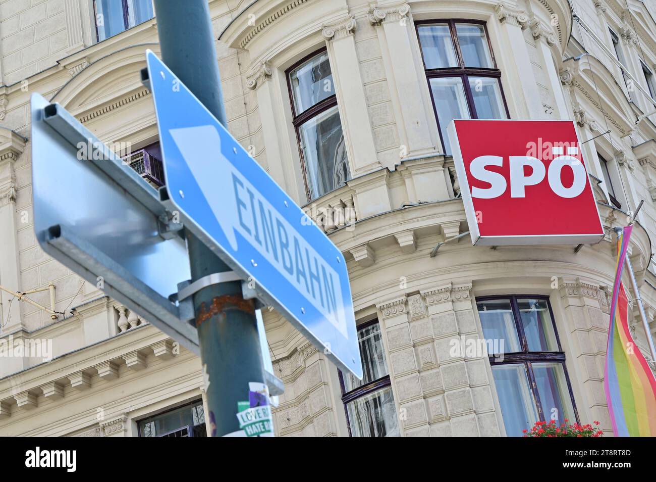 SPÖ le bureau fédéral le jour de la Parade arc-en-ciel à Vienne, le 17 juin 2023 Banque D'Images