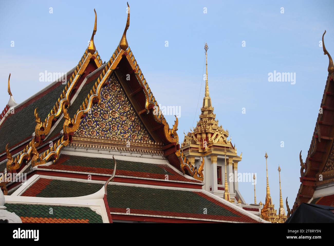 Wat Ratchanatdaram Worawihan, Bangkok, Thaïlande Banque D'Images