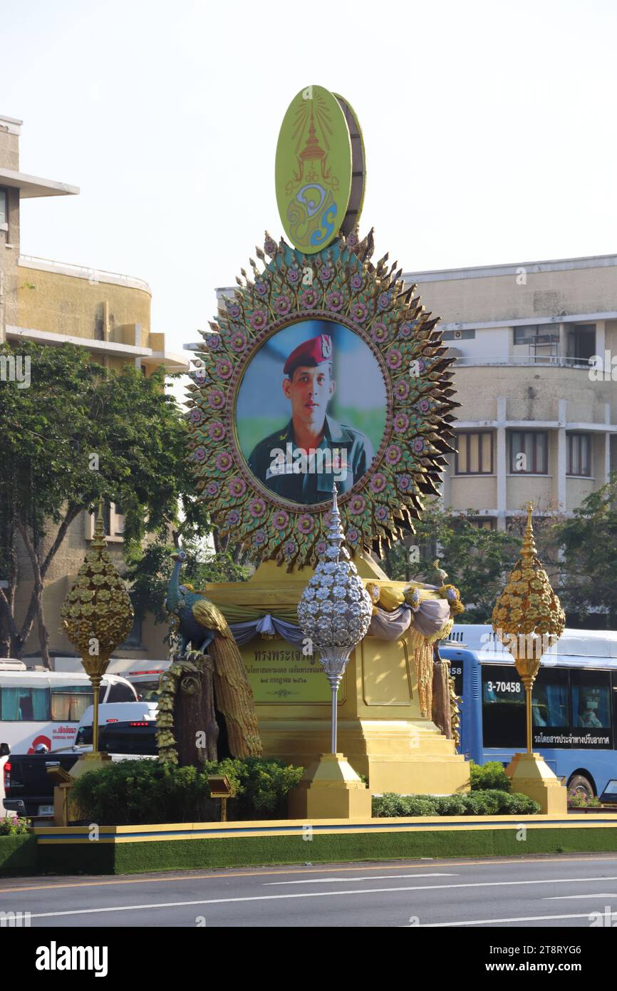 Portrait de Thai King Rama X, Bangkok, Thaïlande Banque D'Images