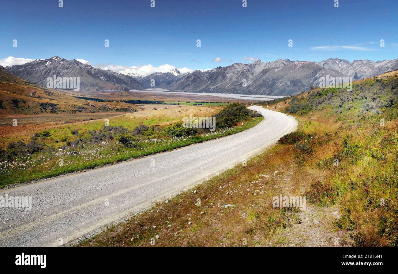 Route vers l'arrière-pays, Nouvelle-Zélande Banque D'Images