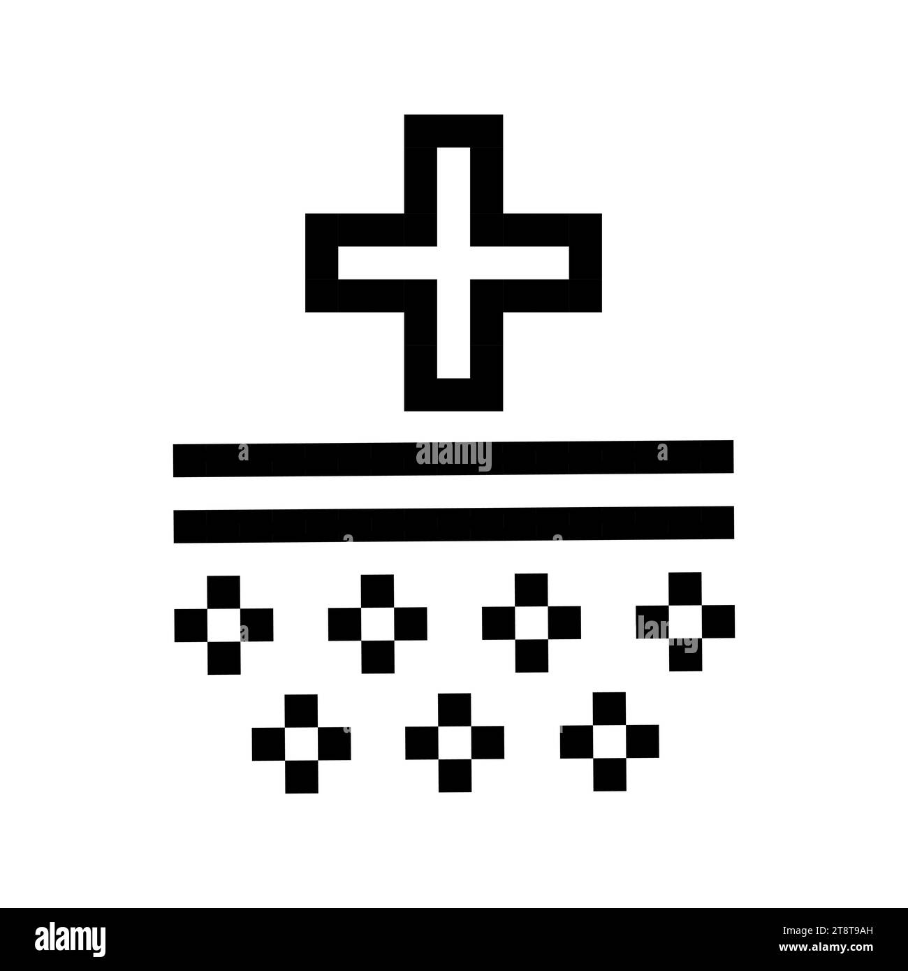 Icône de ligne de crème de restauration de la peau. Cosmétiques coréens, soins personnels, hydratant, produit naturel, style pixel. Icône multicolore sur fond blanc Illustration de Vecteur