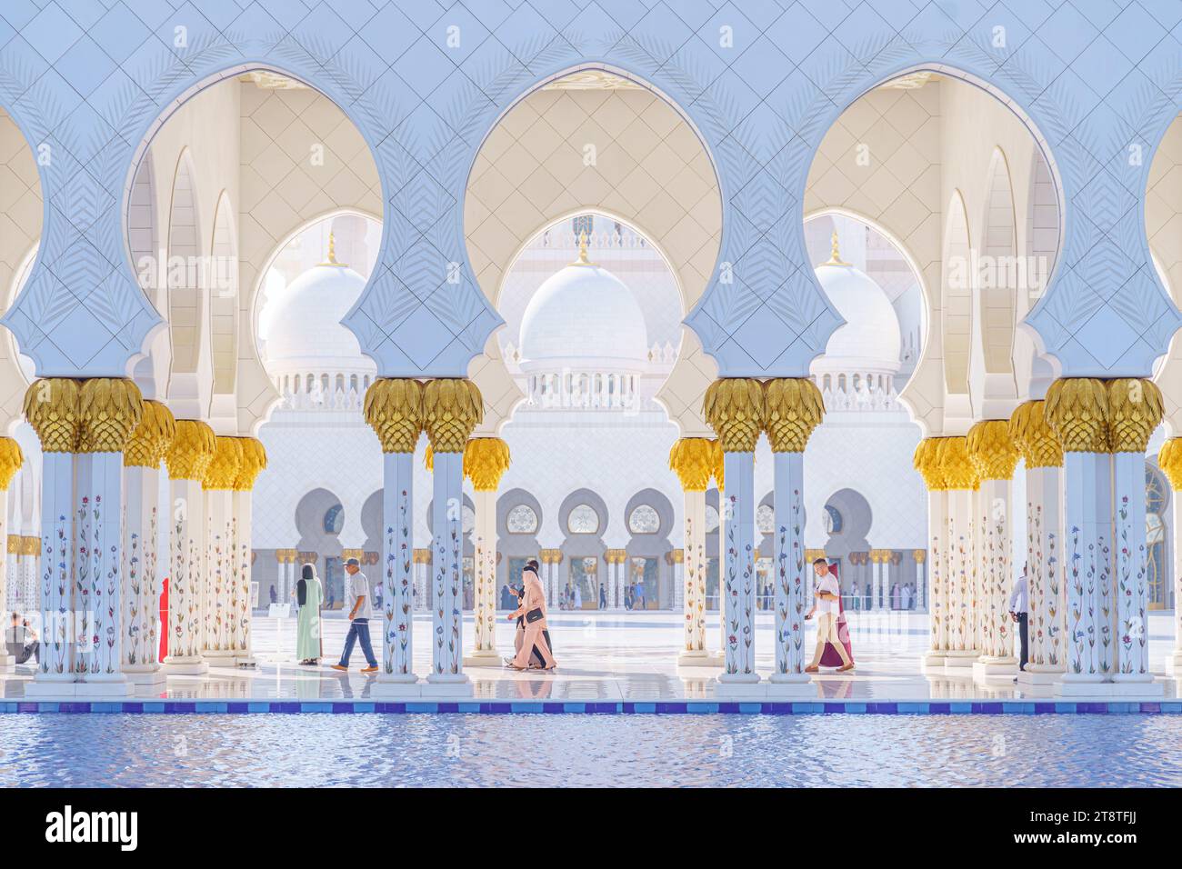 Grande Mosquée de Sheikh Zayed à Abu Dhabi, la capitale des Emirats Arabes Unis Banque D'Images