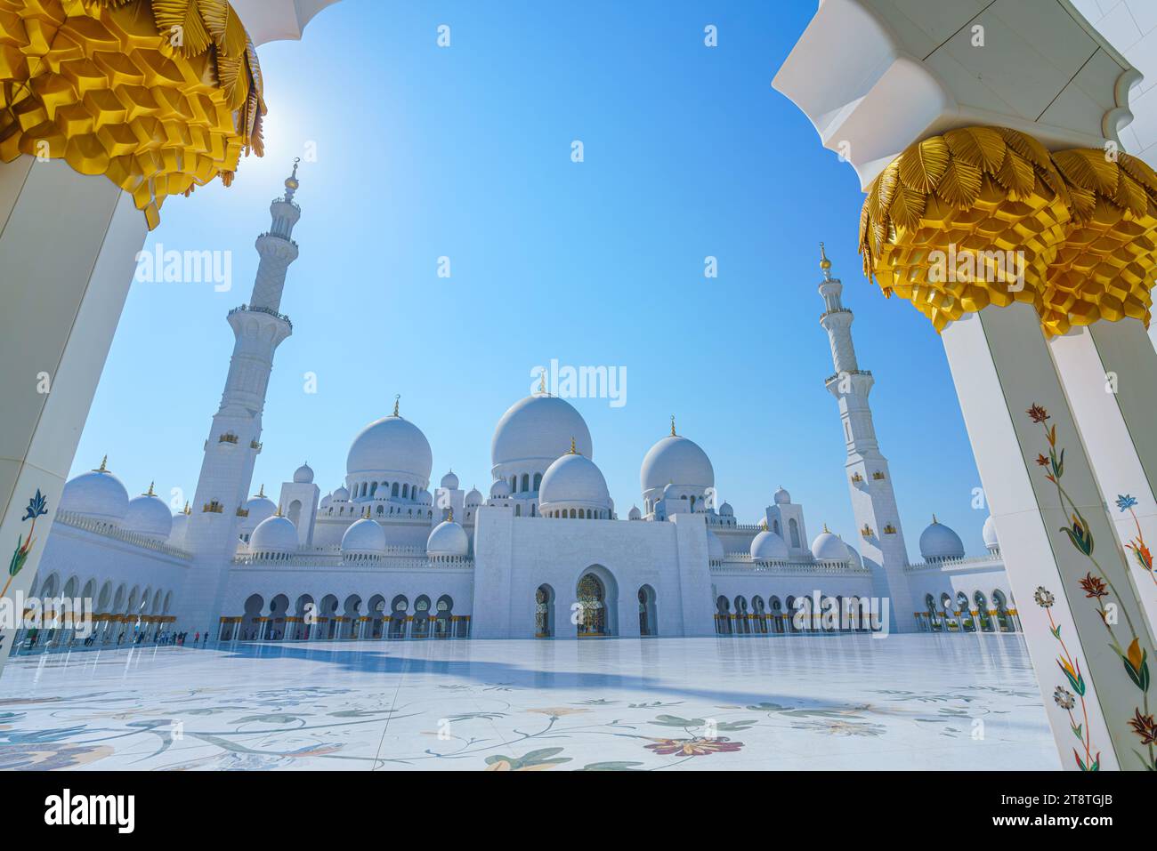 Grande Mosquée de Sheikh Zayed à Abu Dhabi, la capitale des Emirats Arabes Unis Banque D'Images