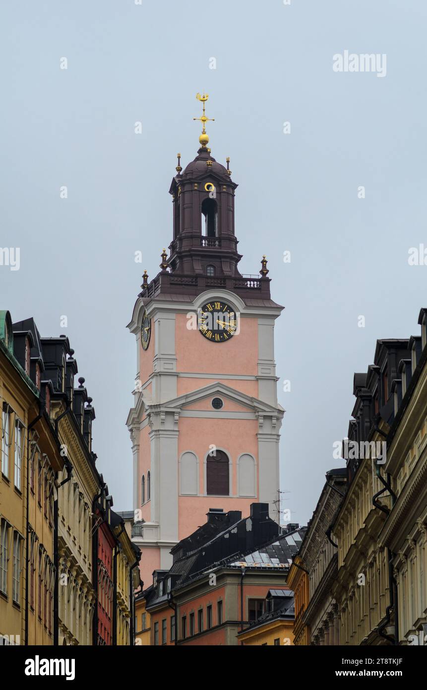 La Grande Eglise (Storkyrkan) ou Eglise de Saint Nicholas (Sankt Nikolai Kyrka), la plus ancienne église de Gamla stan. Stockholm, Suède Banque D'Images