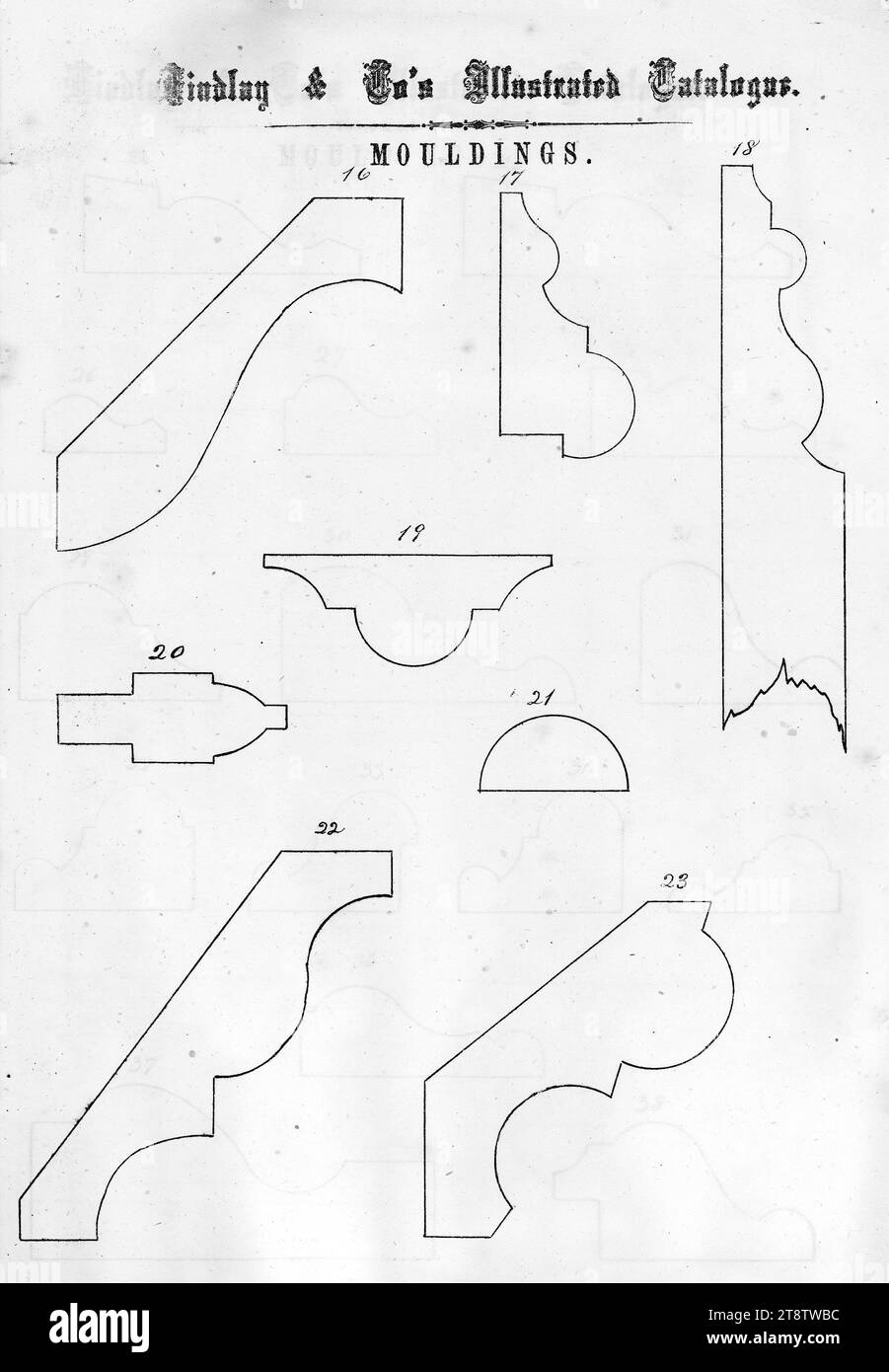 Findlay & Co. : Catalogue illustré de Findlay and Co. Moulures modèles 16-23. 1874, montre des dessins pour moulures Banque D'Images