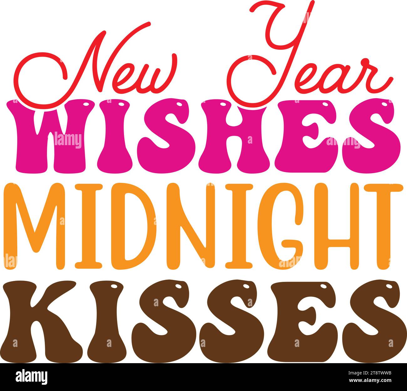 New Year souhaite Midnight Kisses Illustration de Vecteur